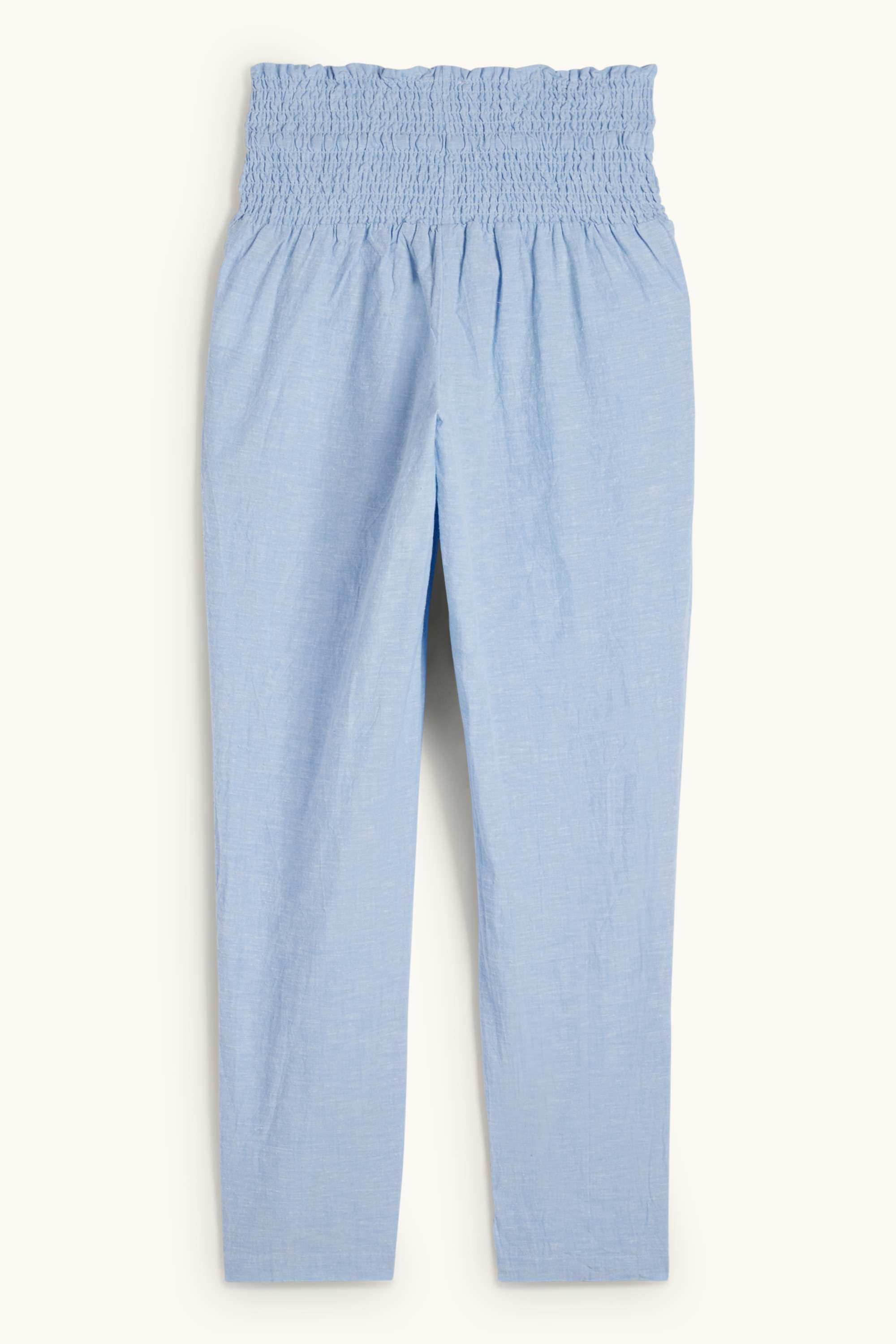 Maternity cloth trousers - smocked light blue