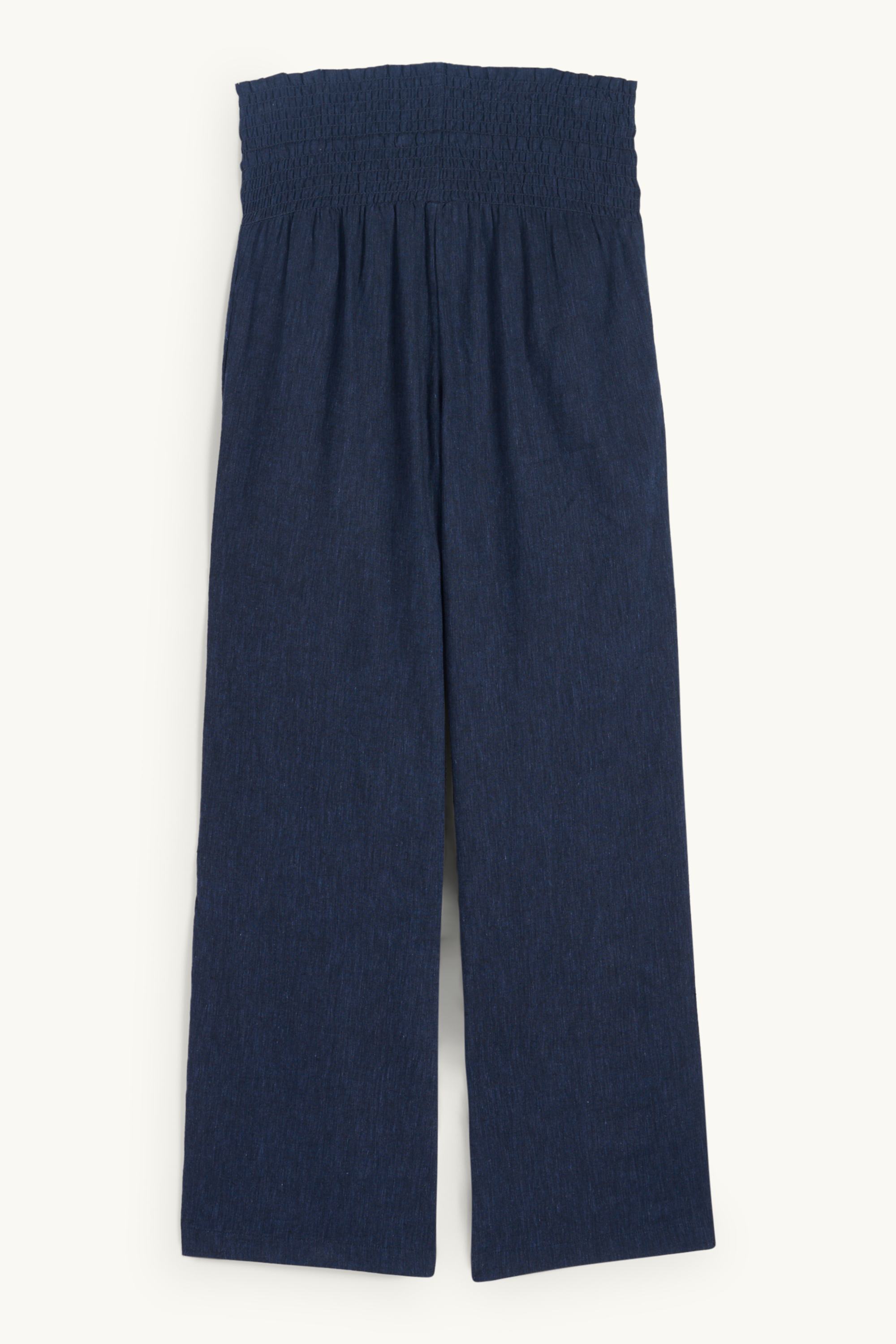 Maternity trousers - linen blend dark blue