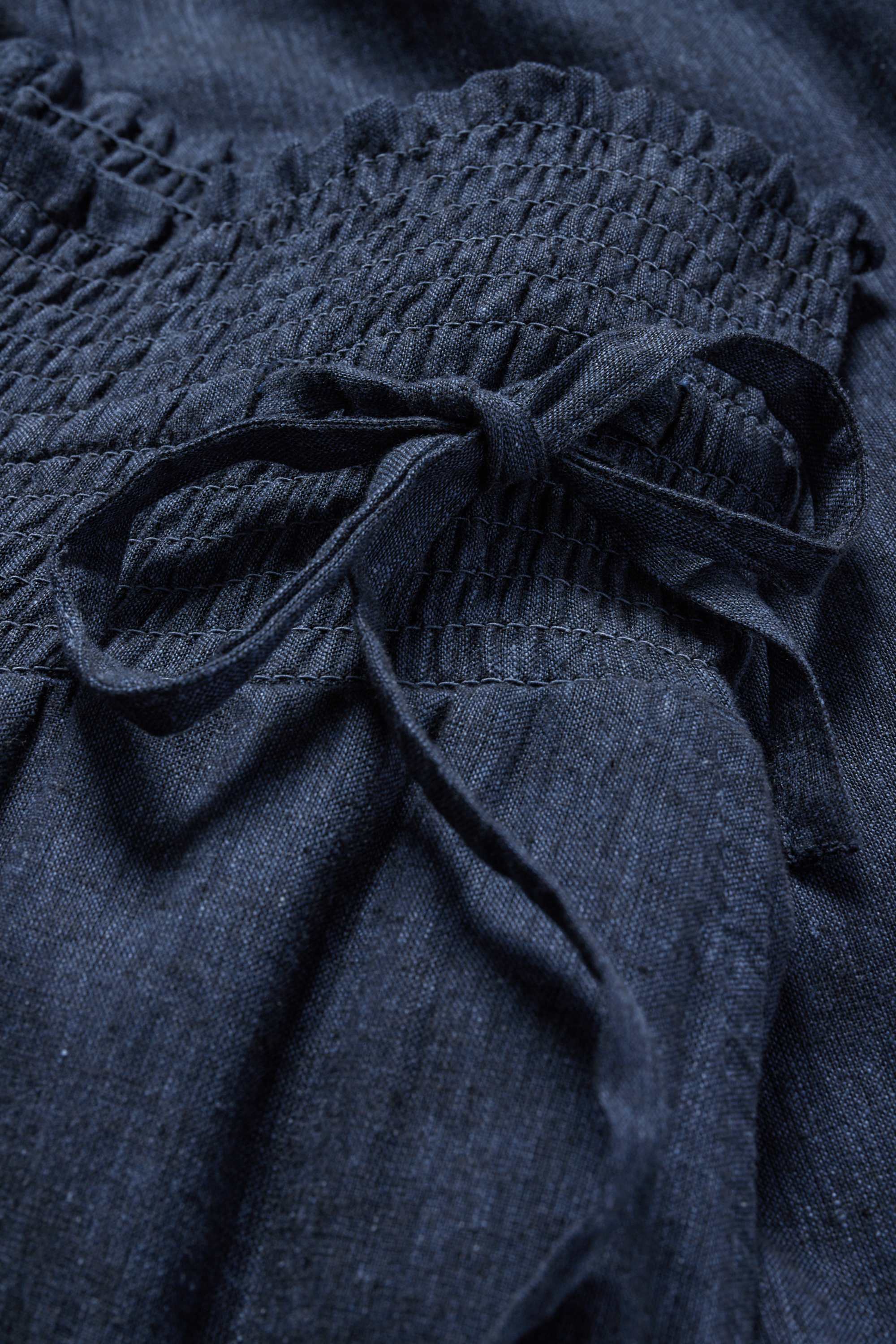 Maternity trousers - linen blend dark blue