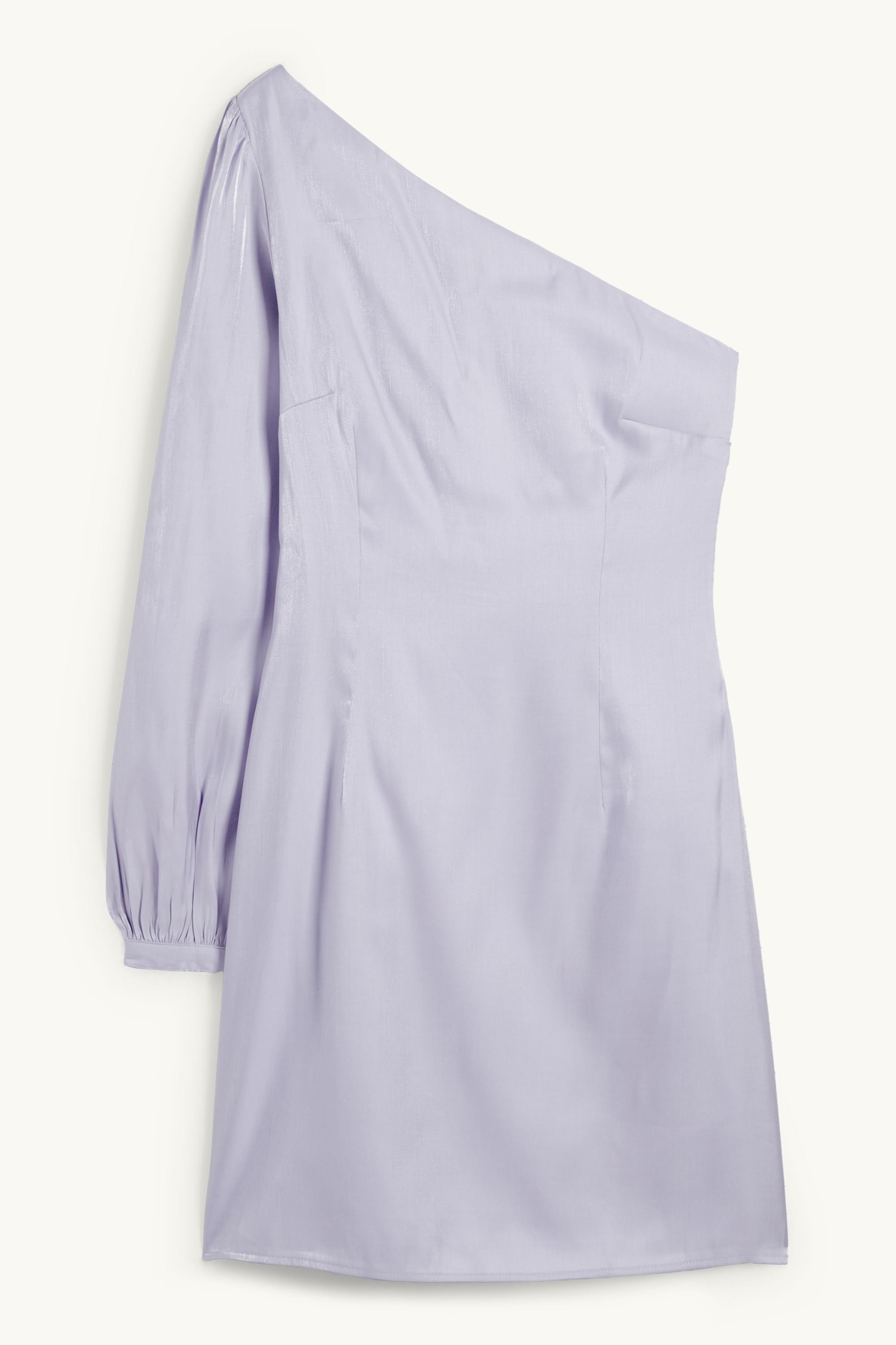 One-shoulder dress - shiny light violet