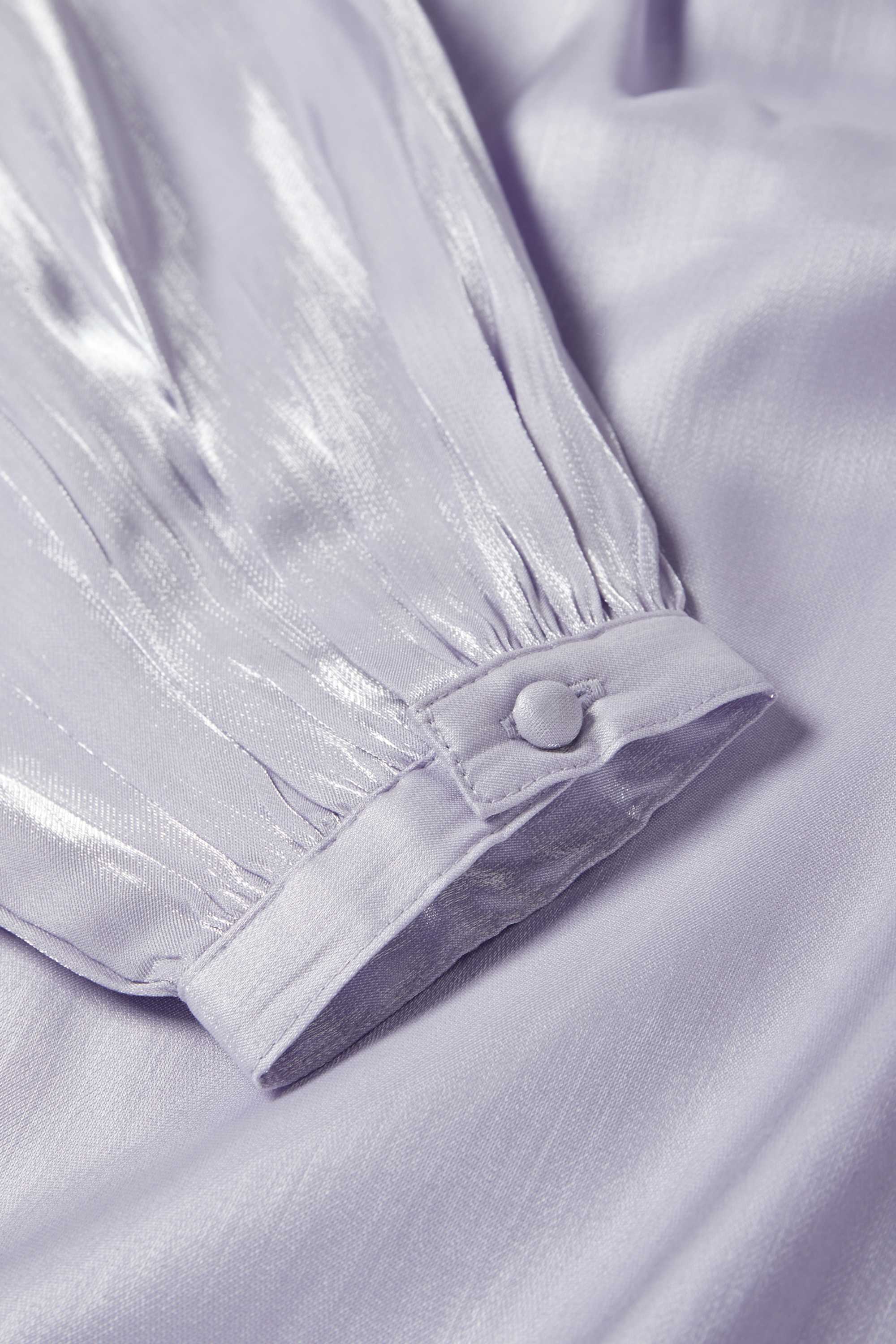 One-shoulder dress - shiny light violet