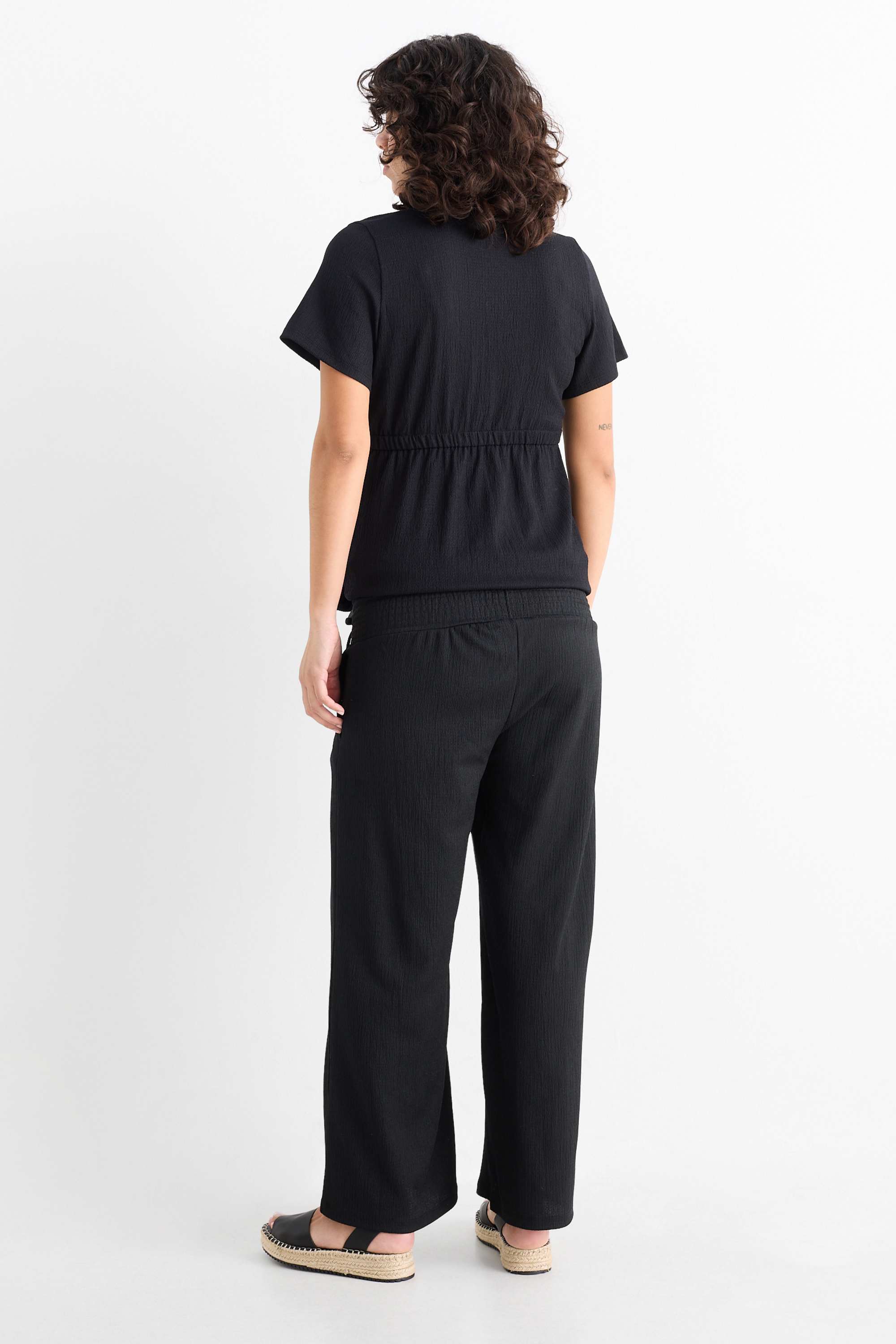 Maternity trousers - palazzo black