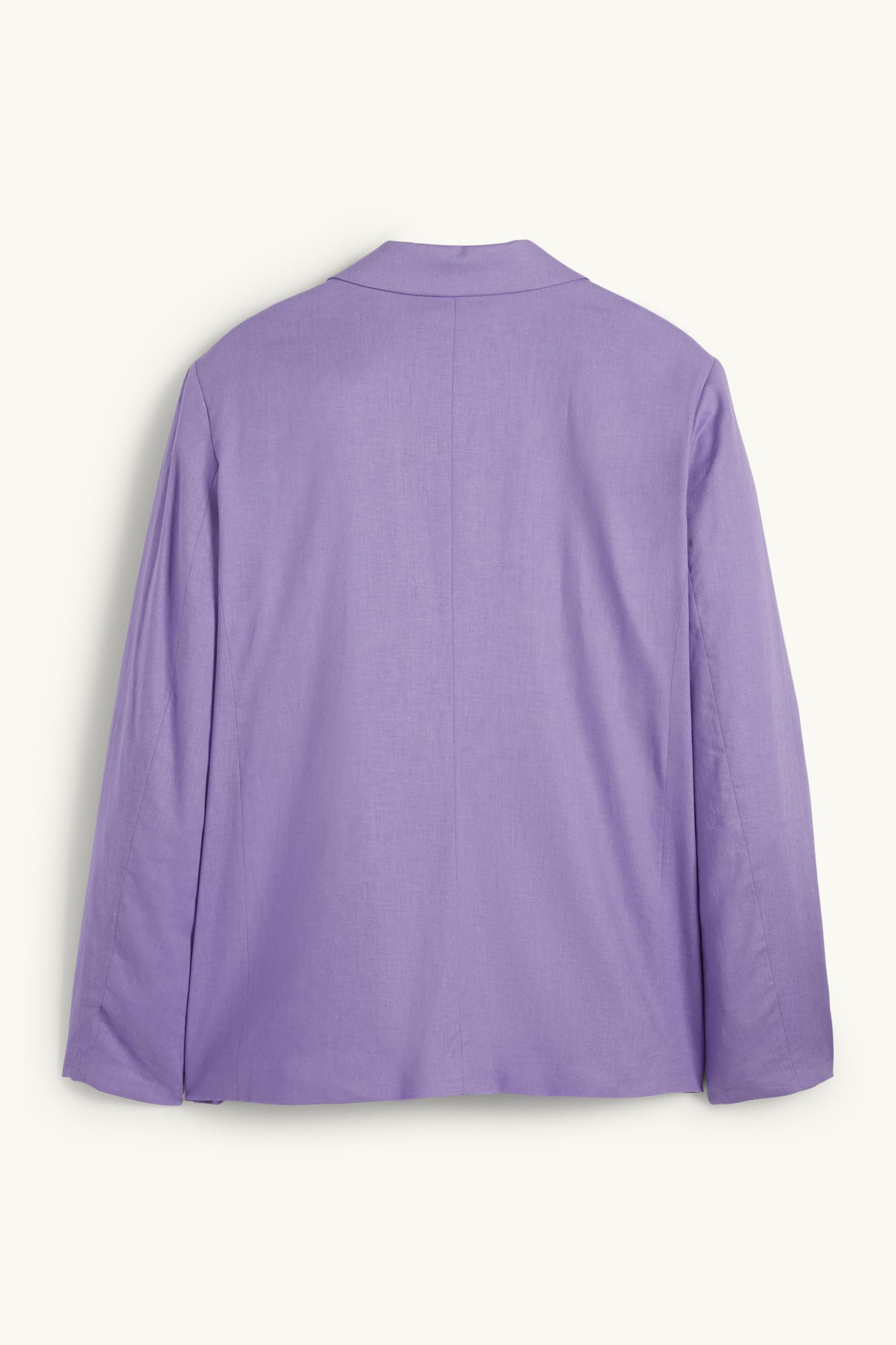 Long blazer - relaxed fit - linen blend violet