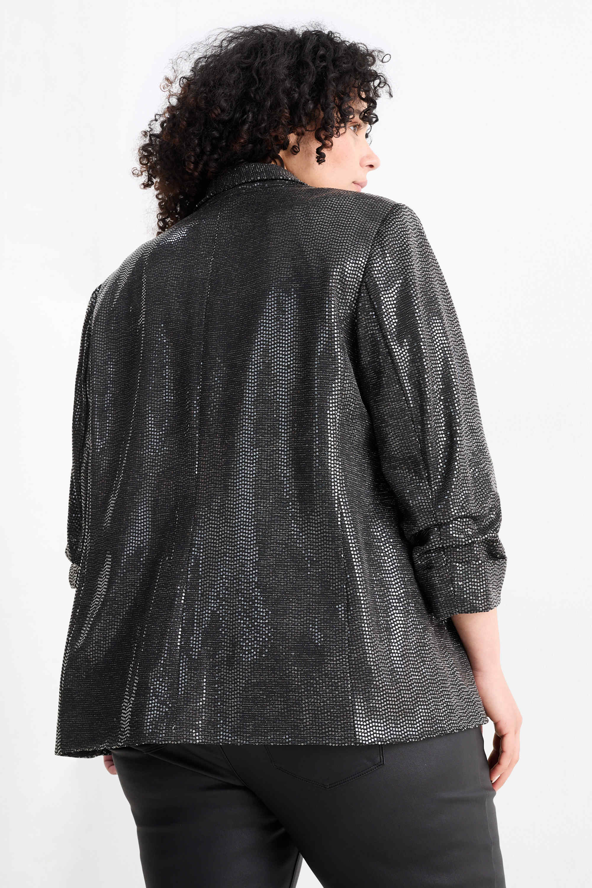 Blazer - relaxed fit - shiny dark gray