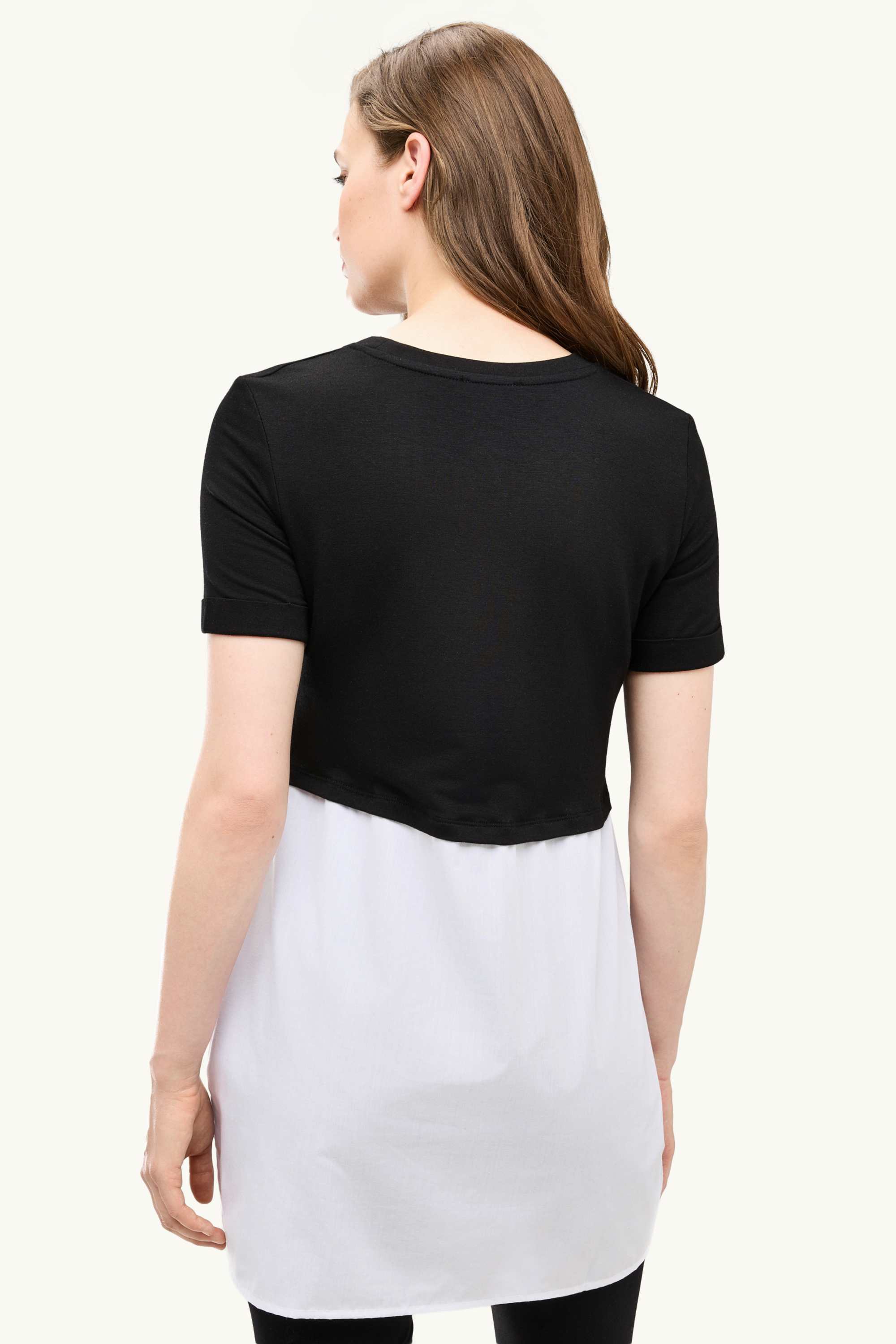 Maternity T-shirt - 2-in-1 look white / black
