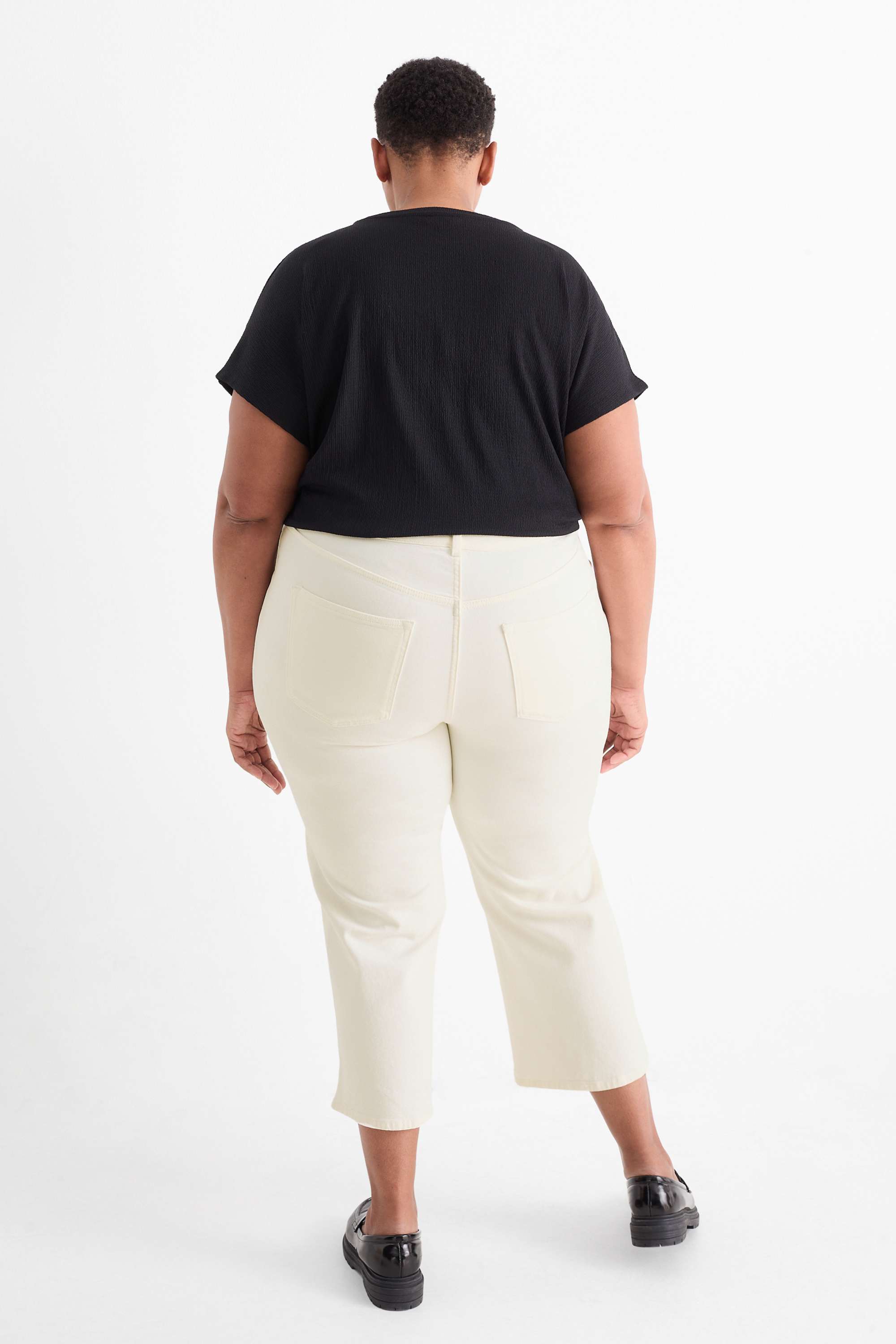 Wide leg jeans - high waist white