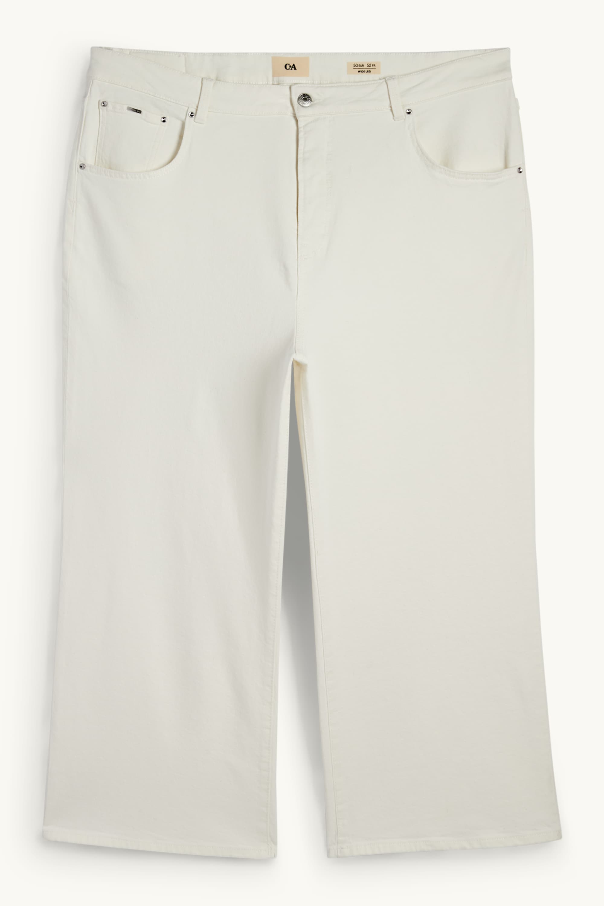 Wide leg jeans - high waist white