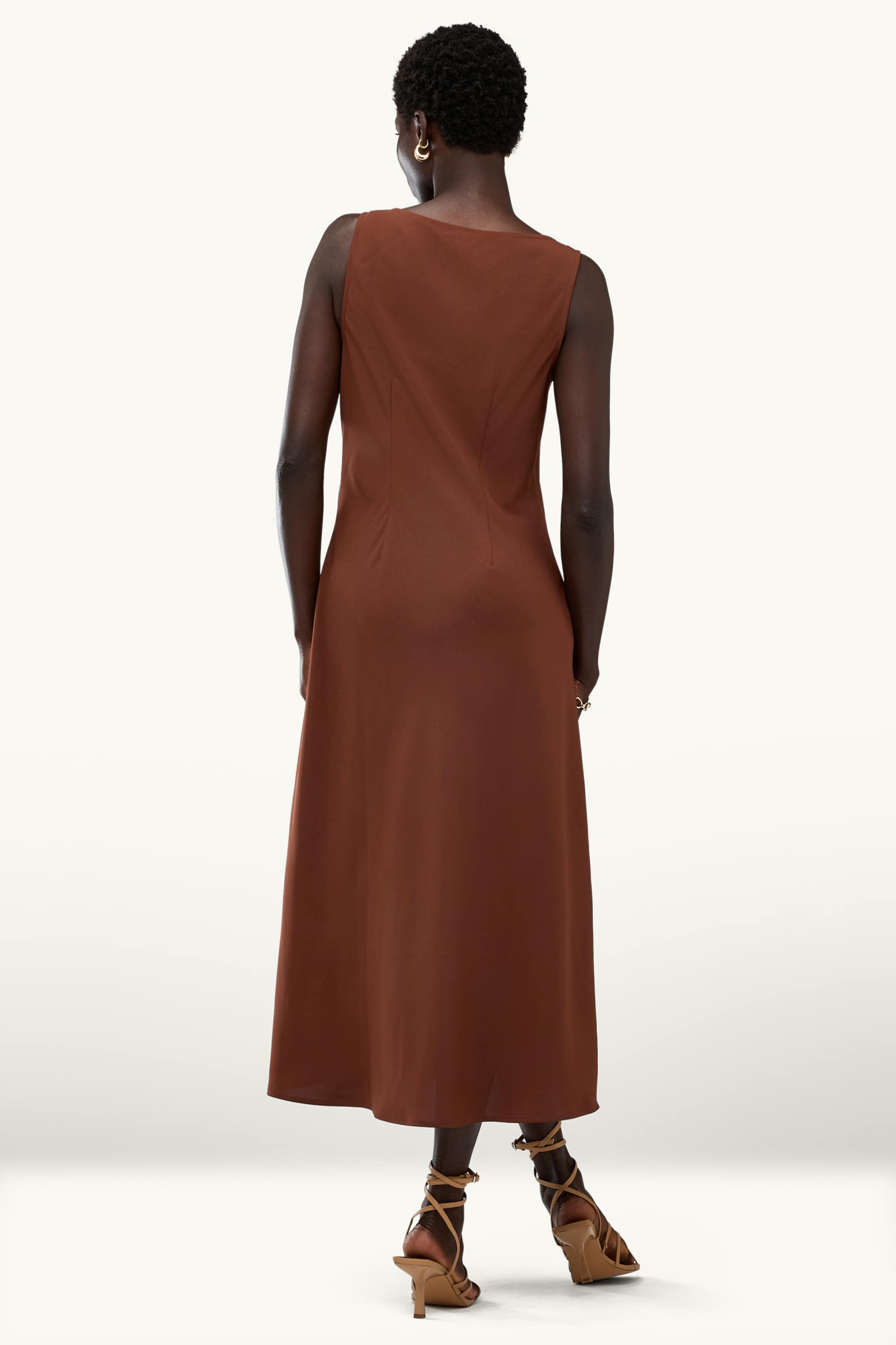 Dress - straight fit brown