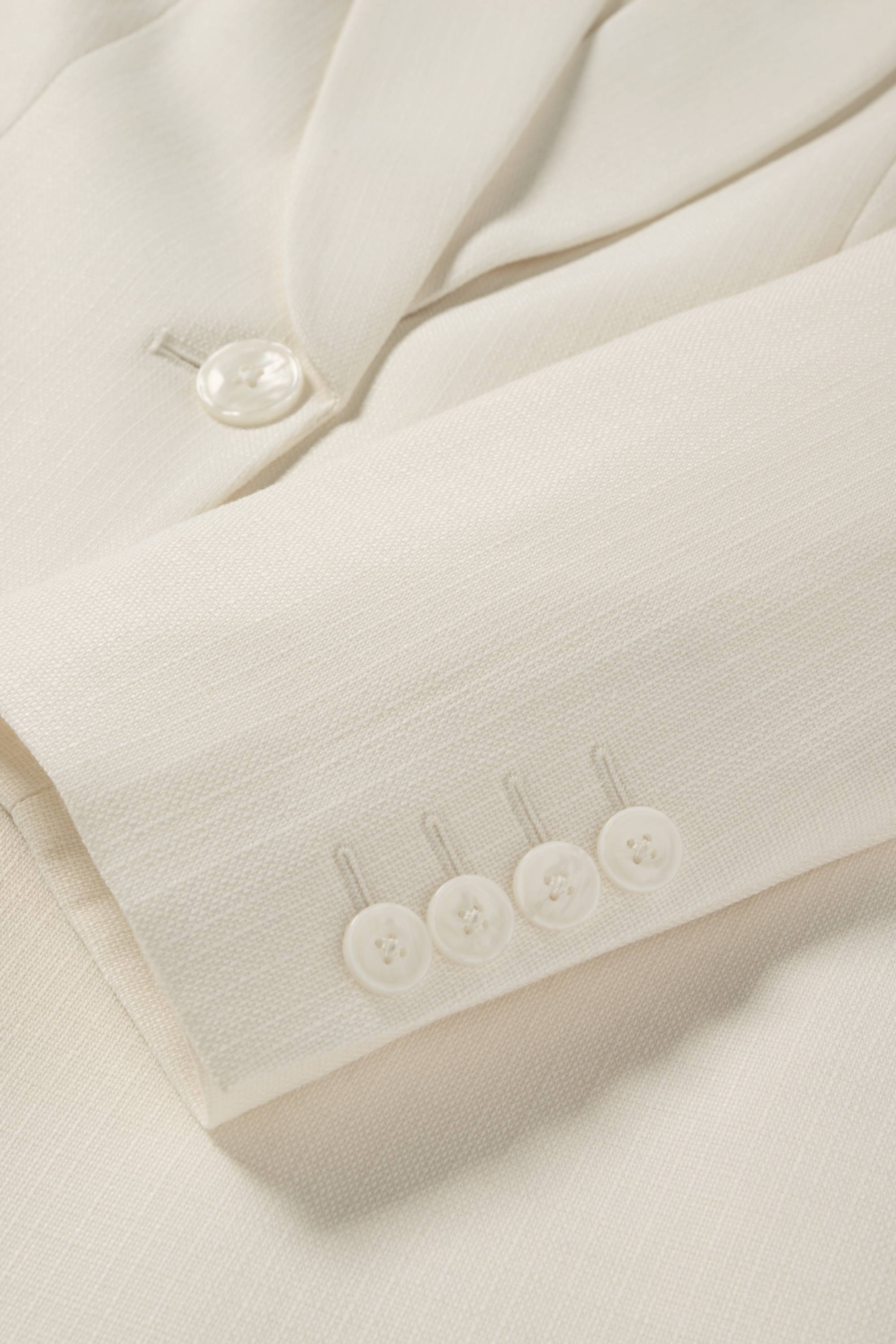 Long blazer - regular fit - textured cremewhite