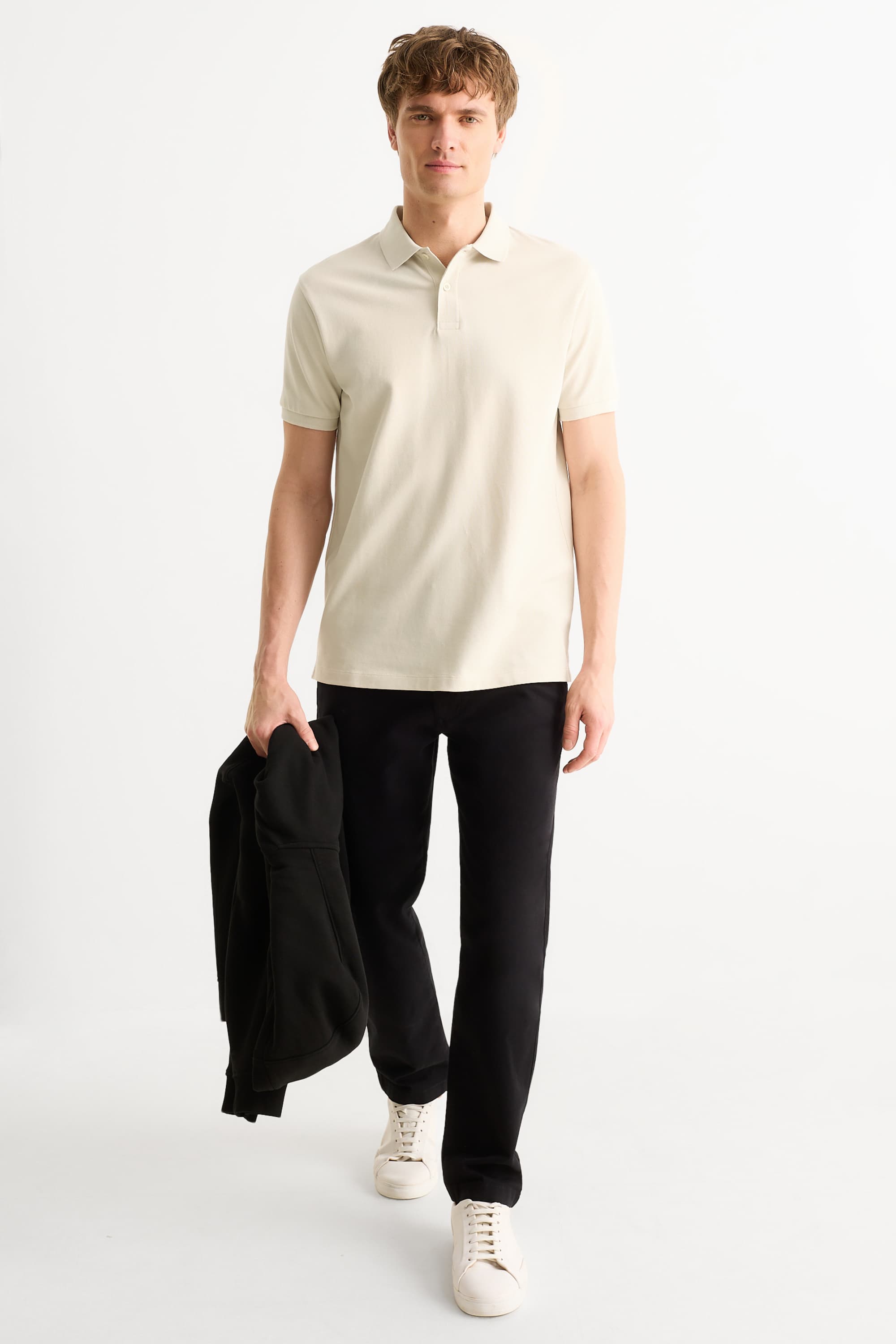 Polo shirt - regular fit light beige