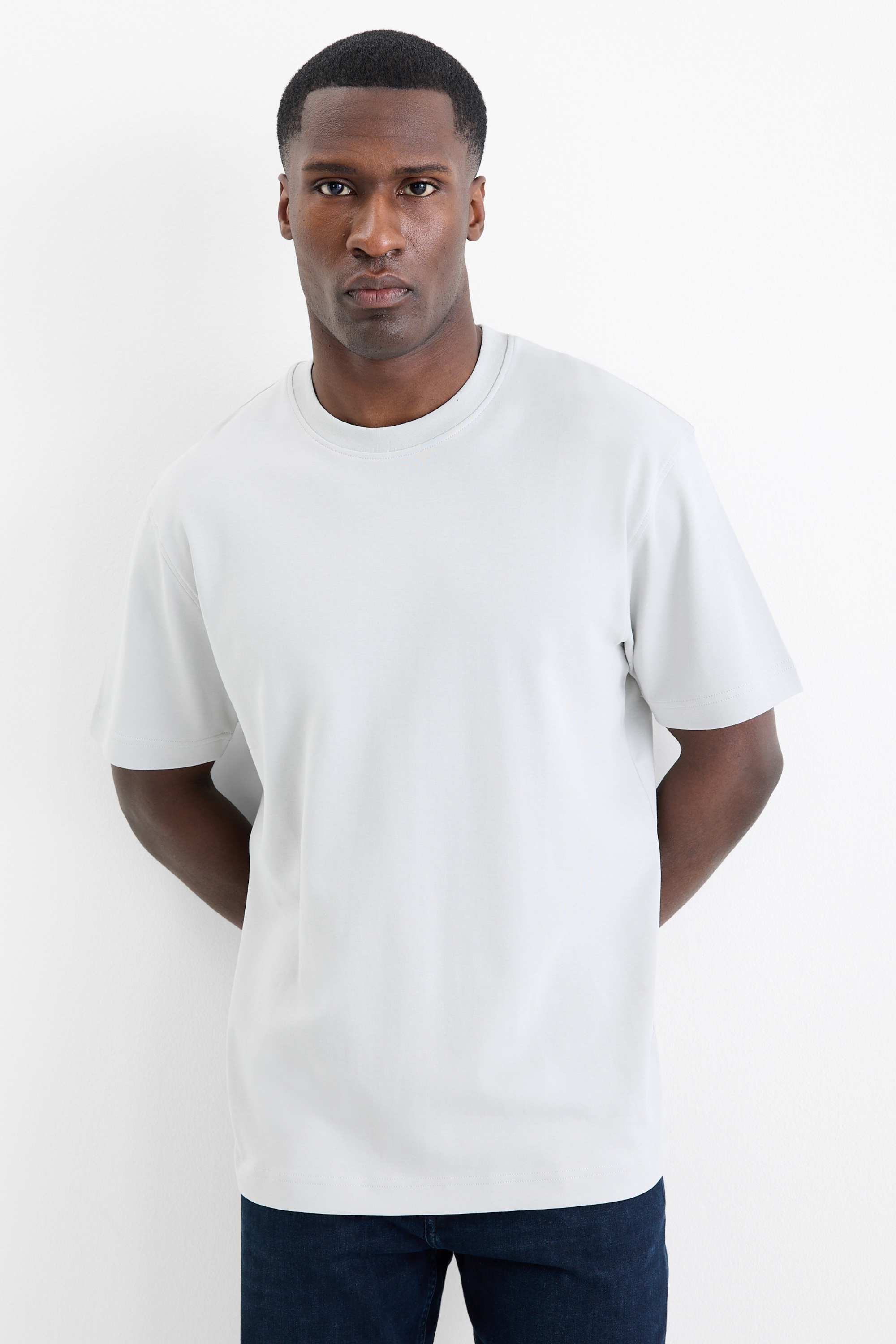 T-shirt - relaxed fit light gray (15)