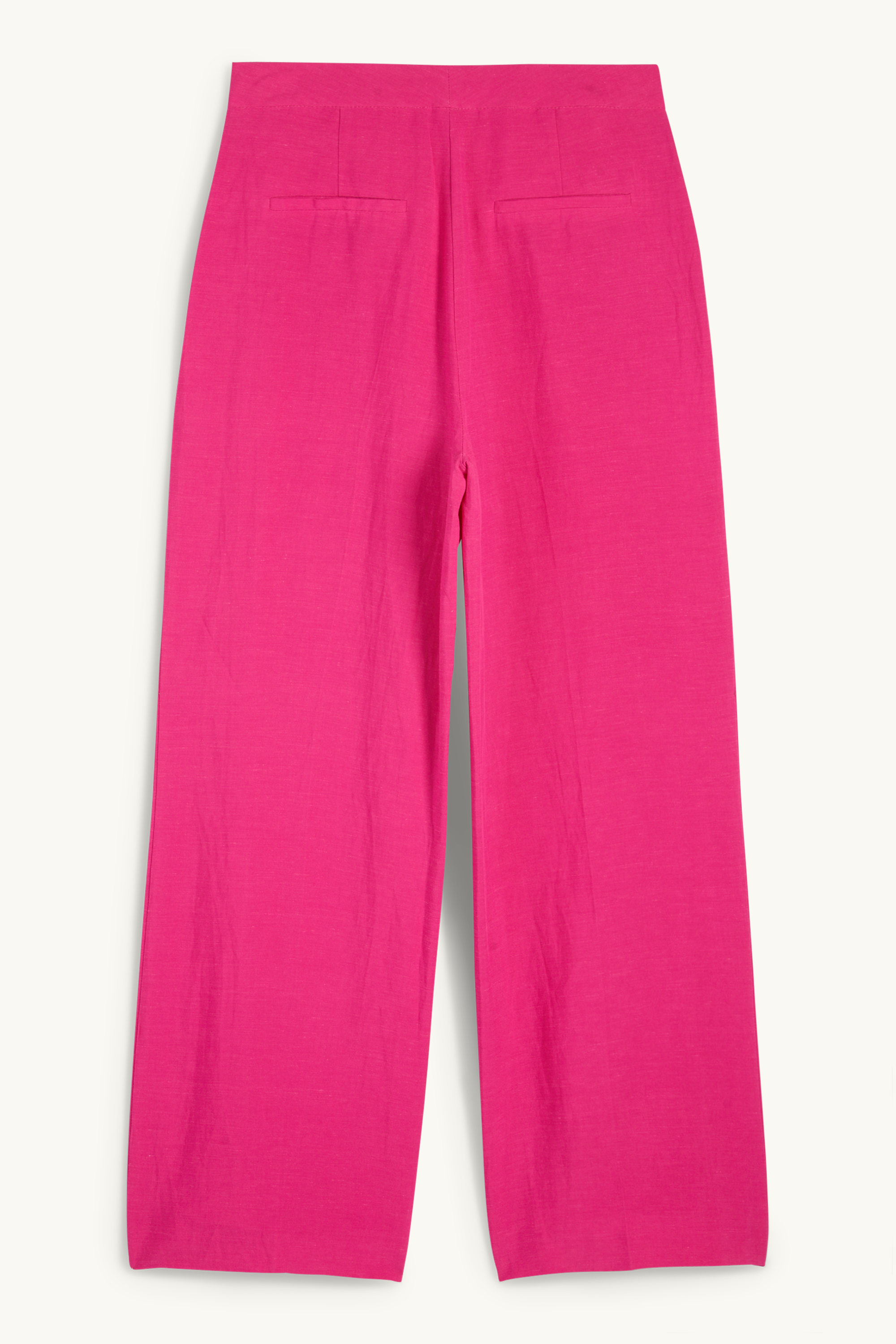 Business trousers with linen content - high waist - straight fit pink