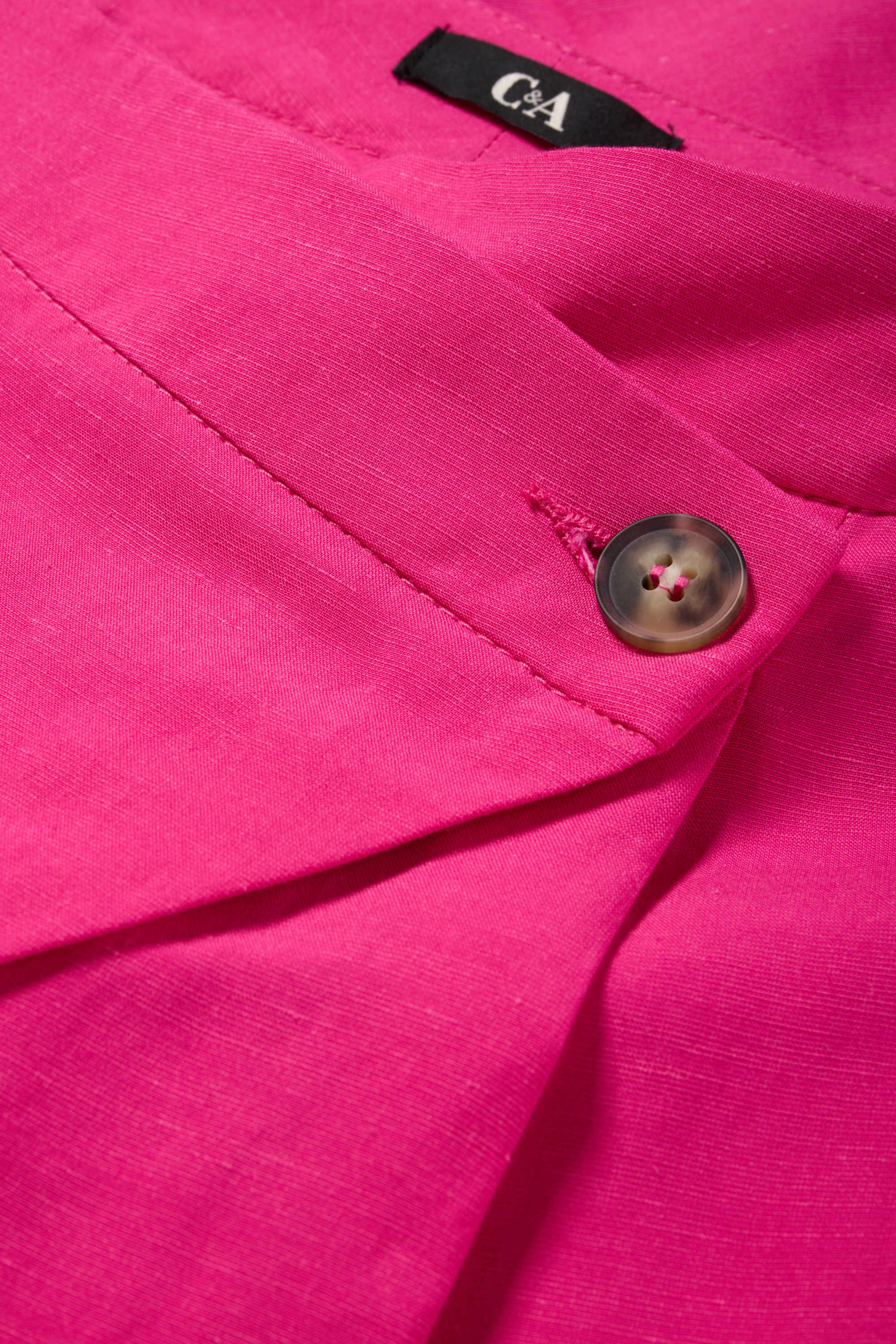 Business trousers with linen content - high waist - straight fit pink