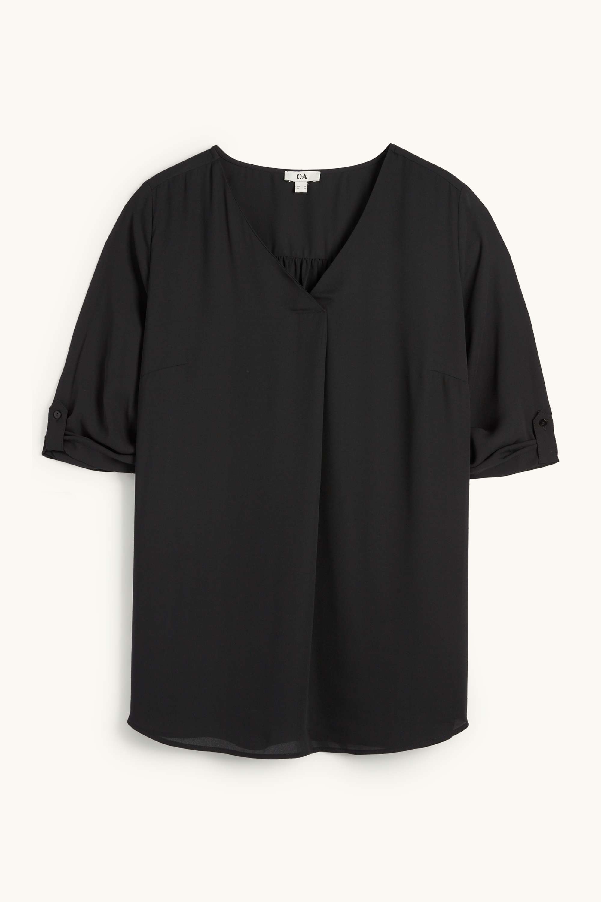 V-neck blouse black