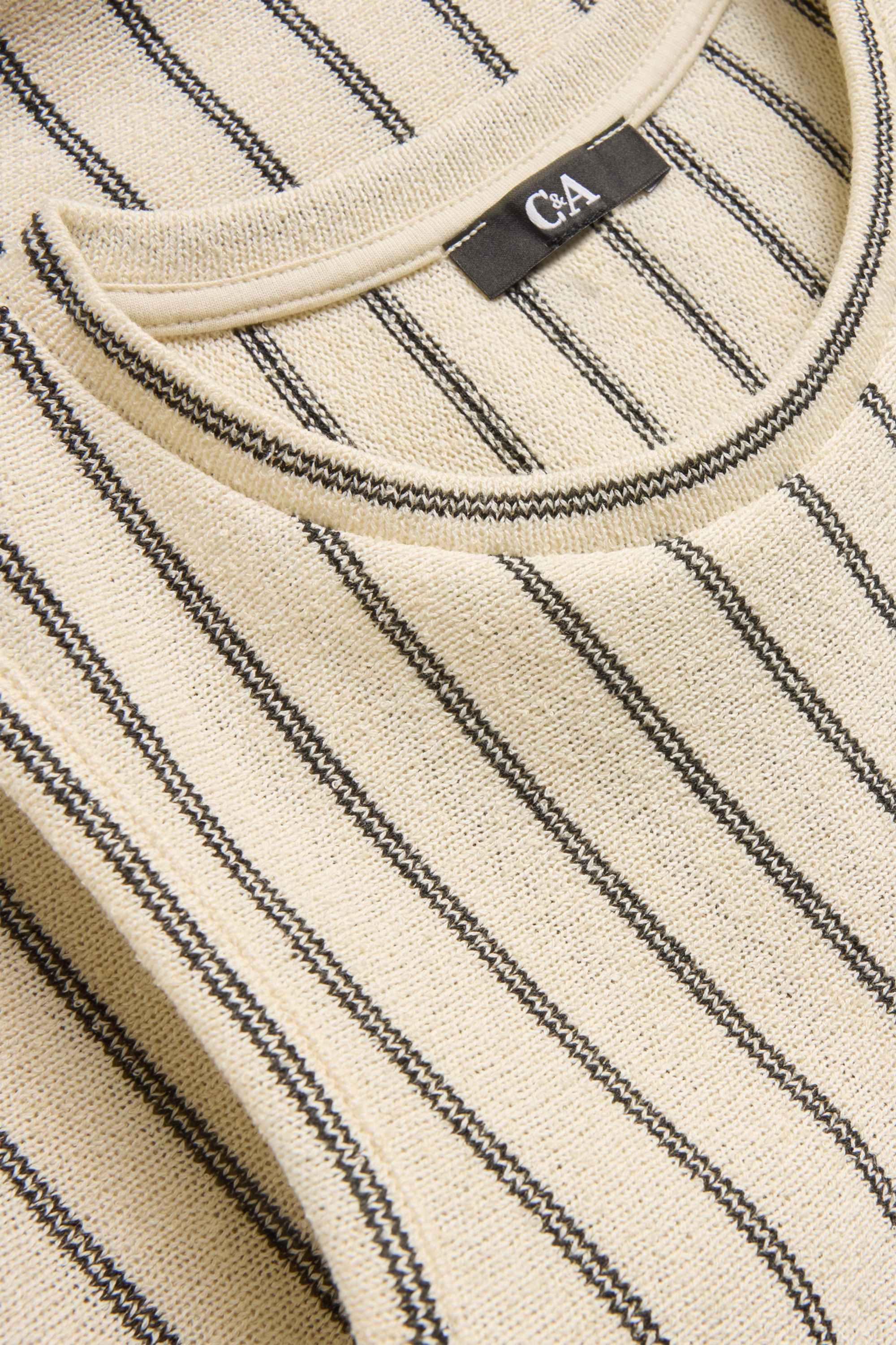 Knitted dress - straight fit - striped cremewhite