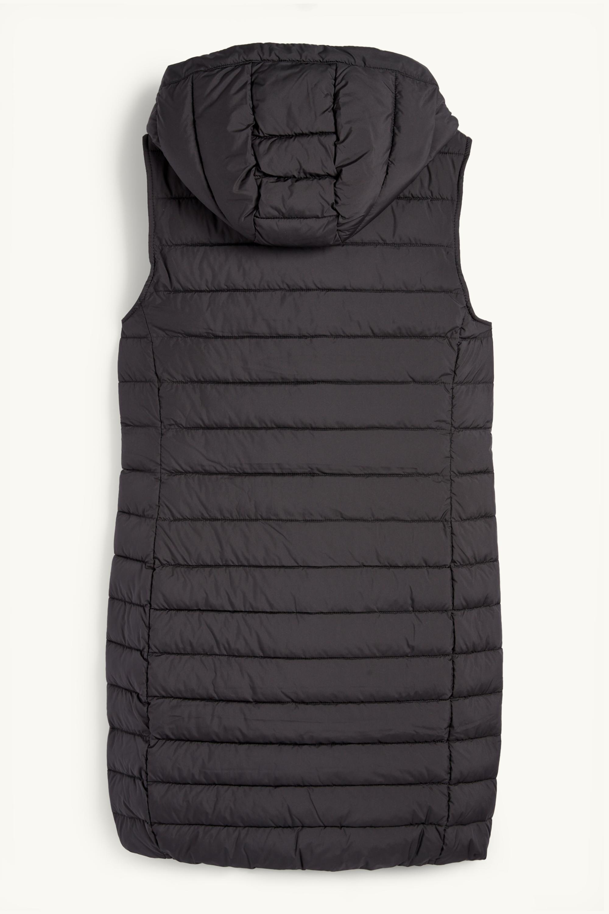 Quilted gilet with hood black