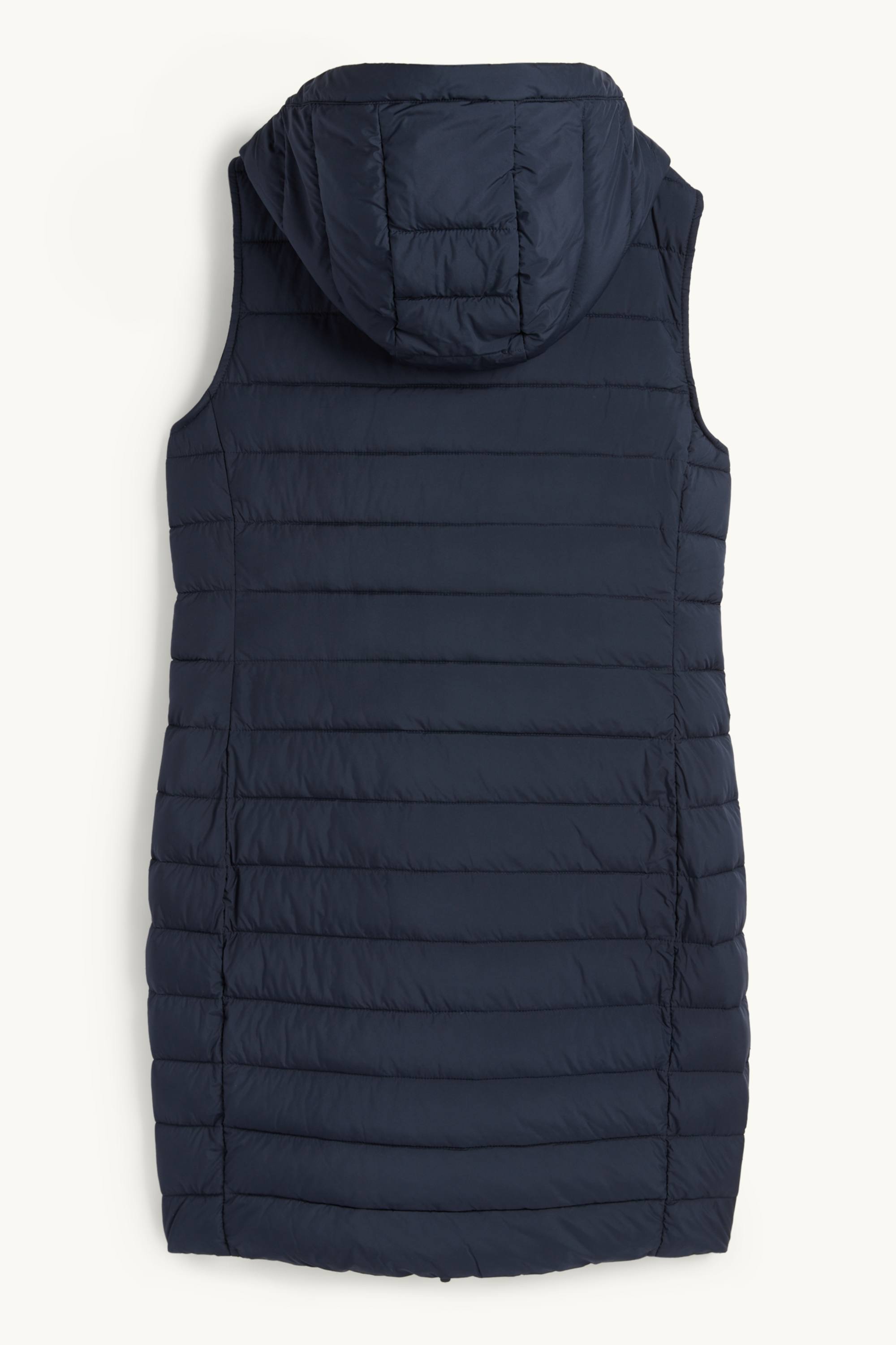 Quilted gilet with hood dark blue
