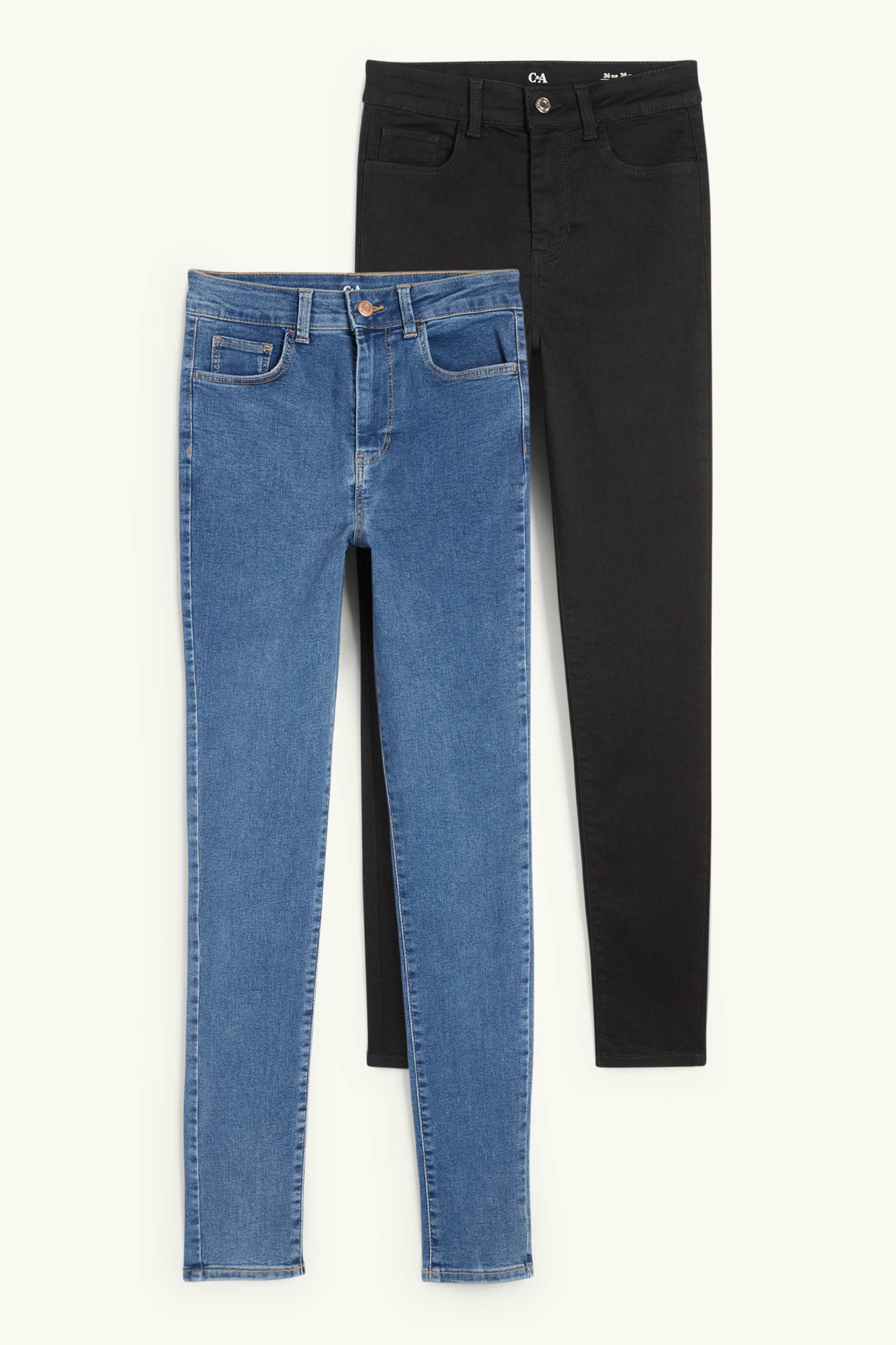 Multipack of 2 - jegging jeans - high waist blue denim
