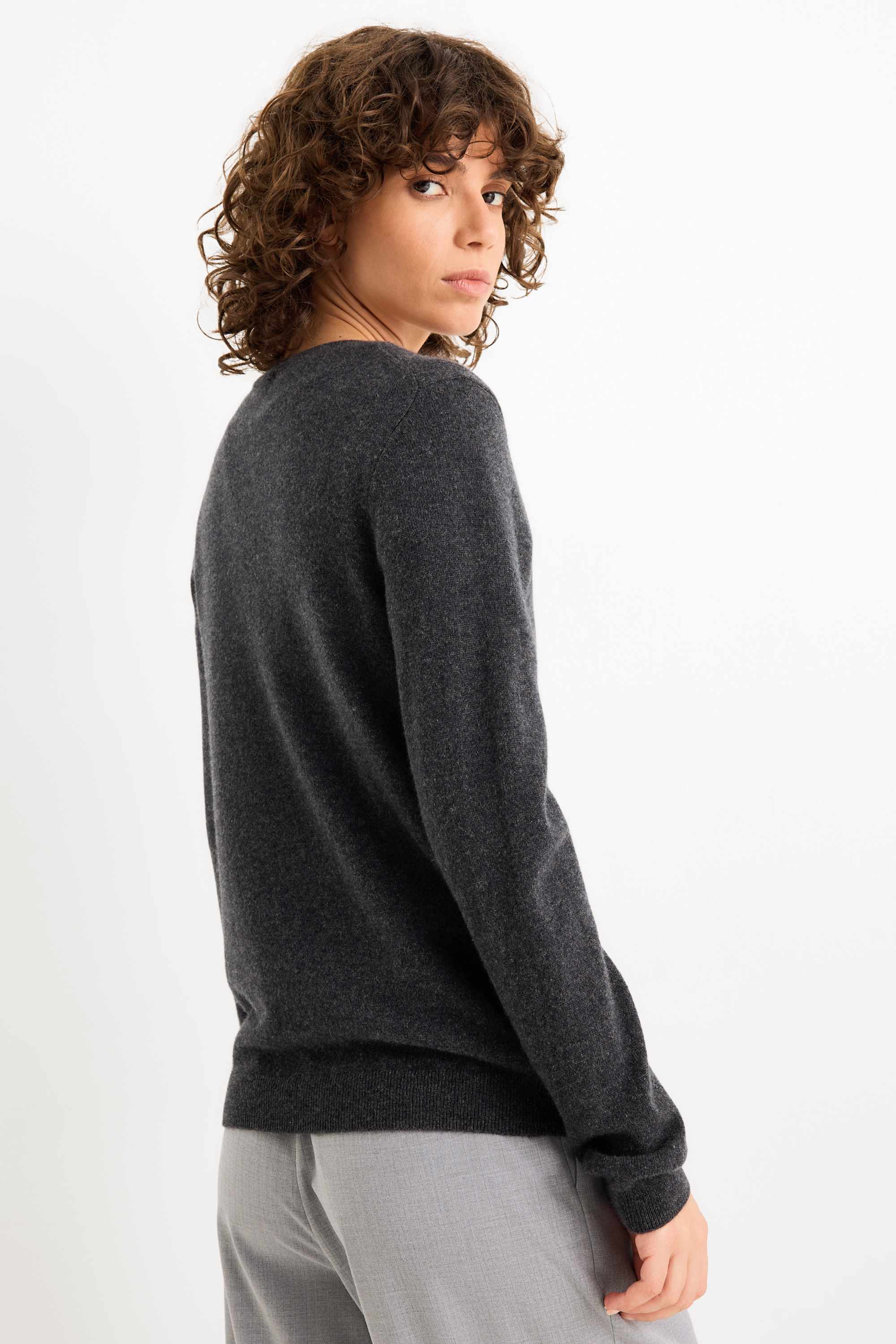 Cashmere jumper dark gray