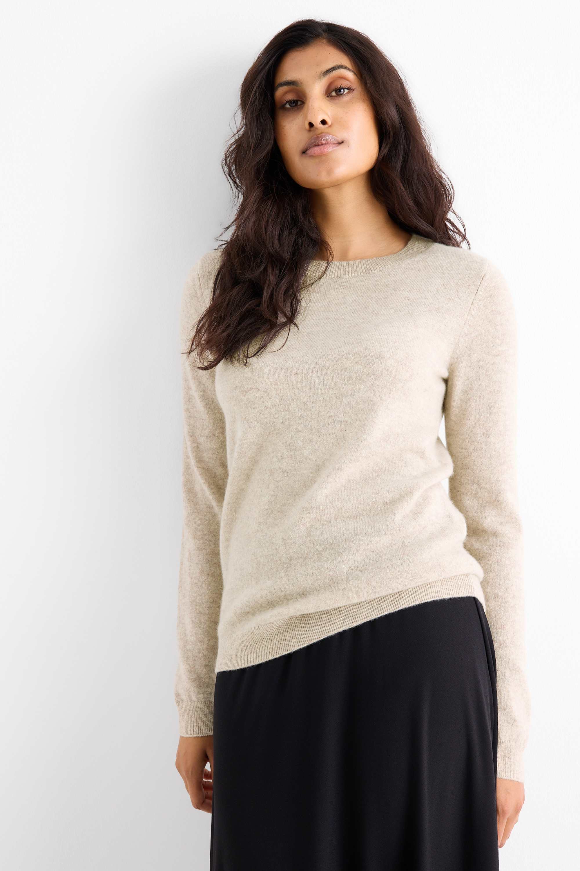 Cashmere jumper light beige