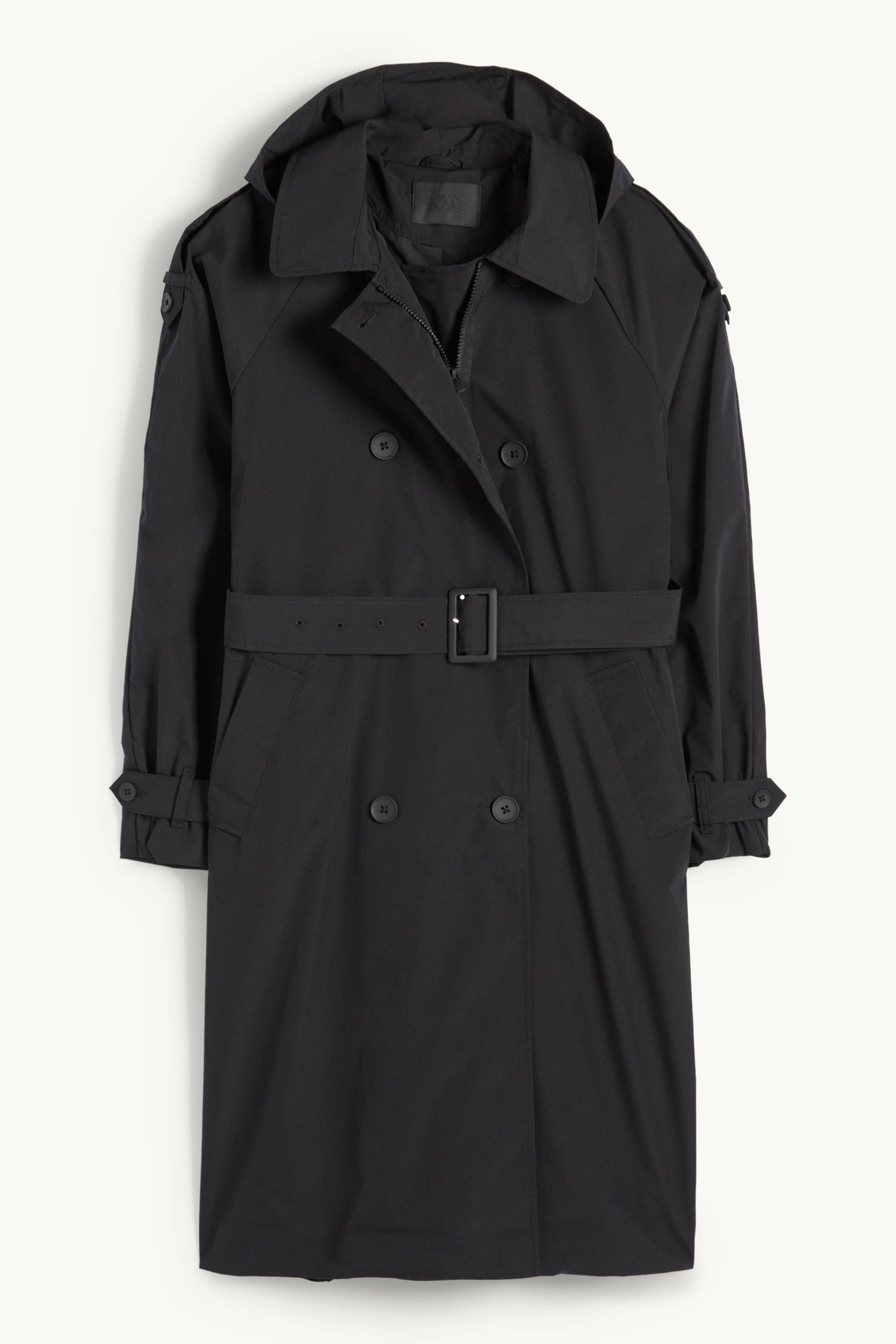 Technical trench coat black