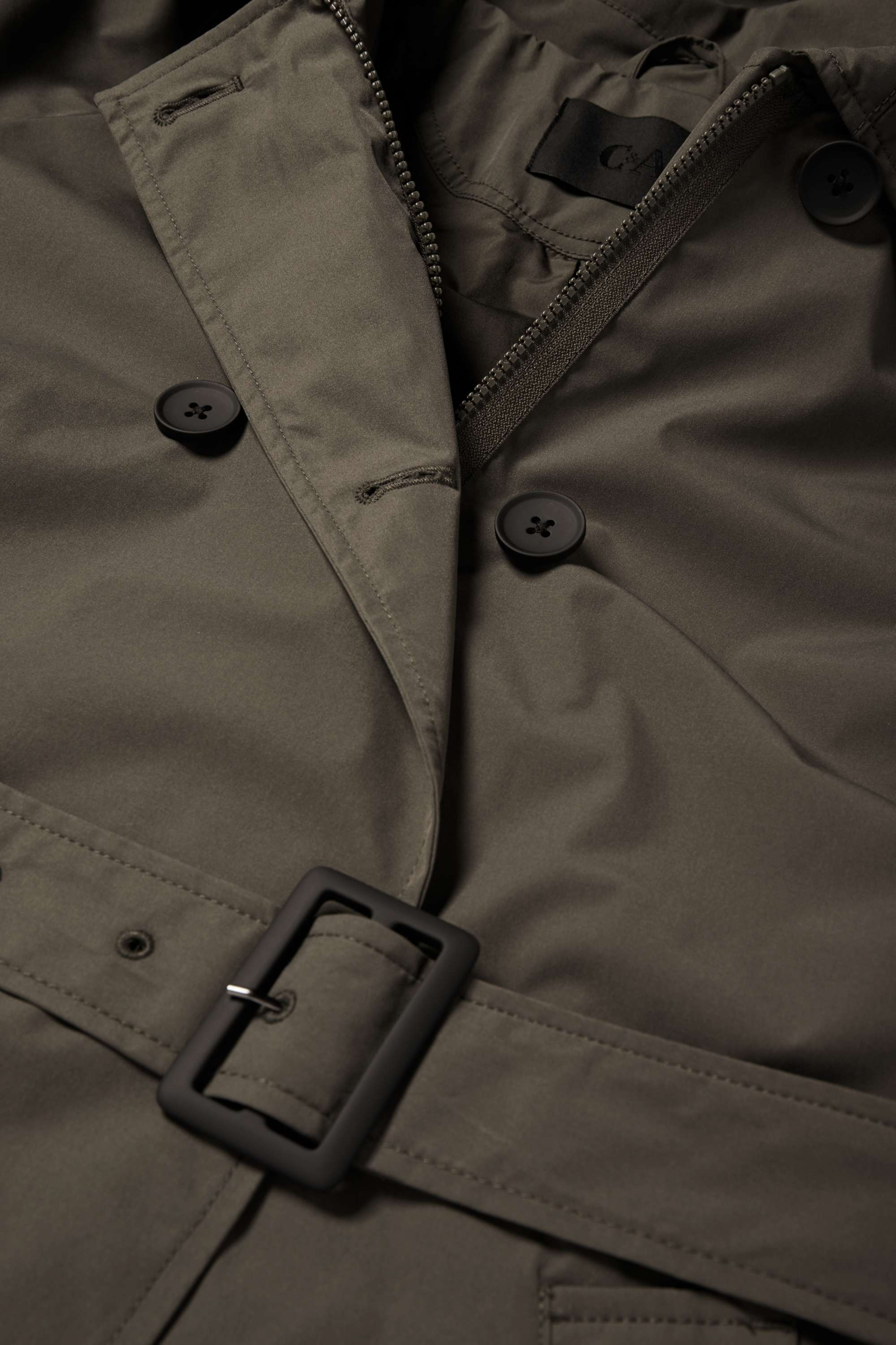 Technical trench coat dark gray