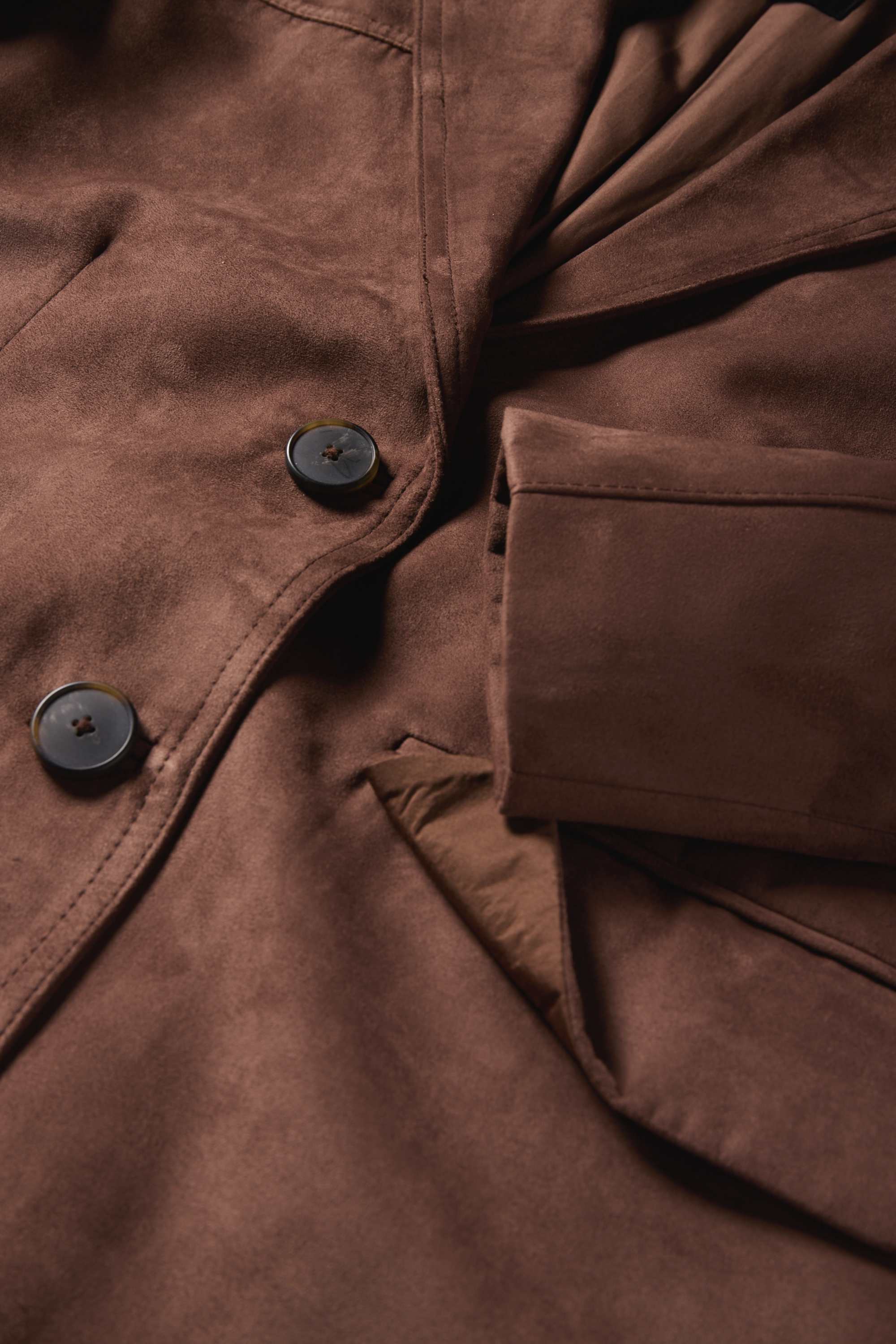 Long blazer - regular fit - faux suede light brown