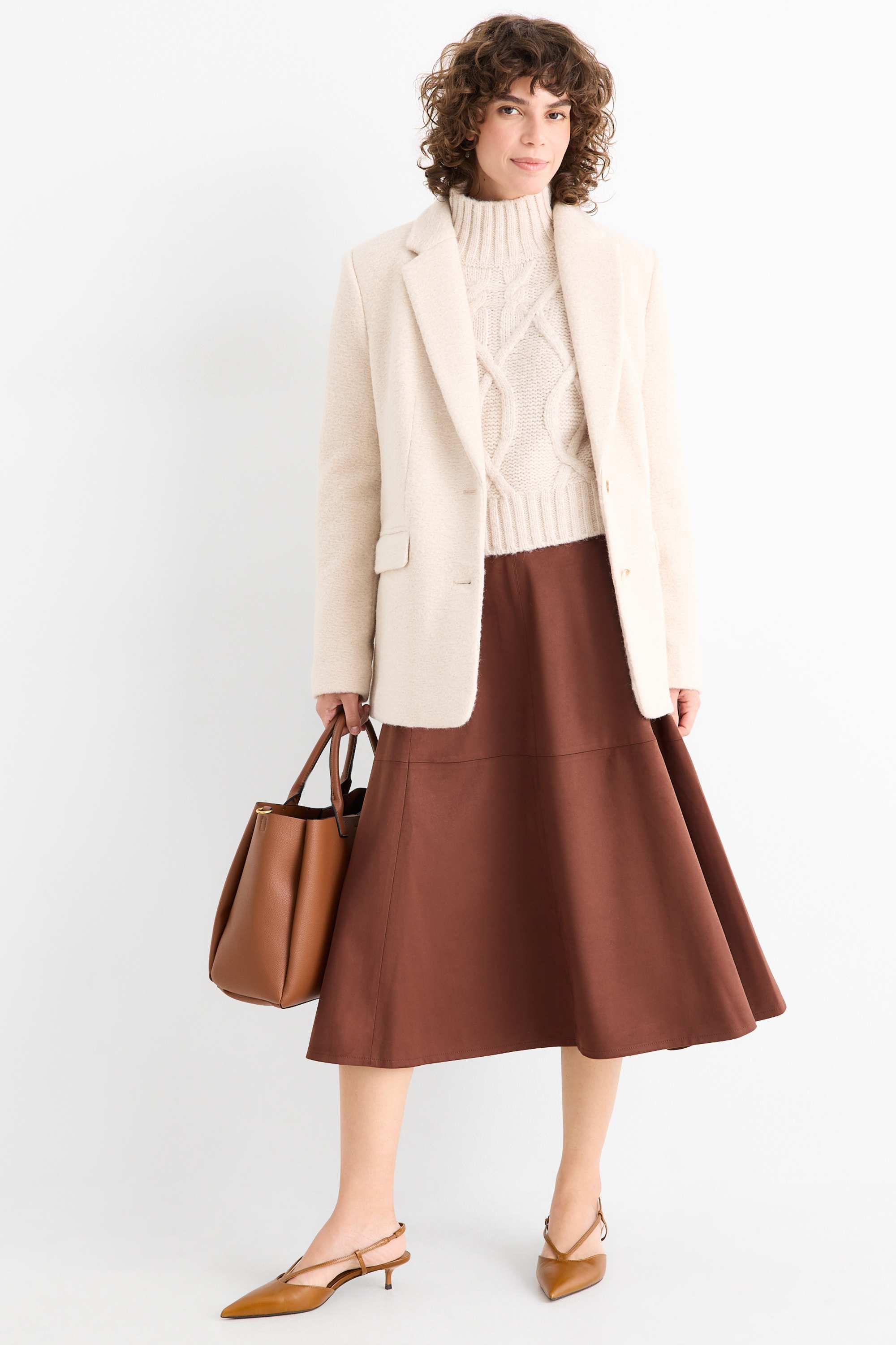 Skirt - faux suede brown