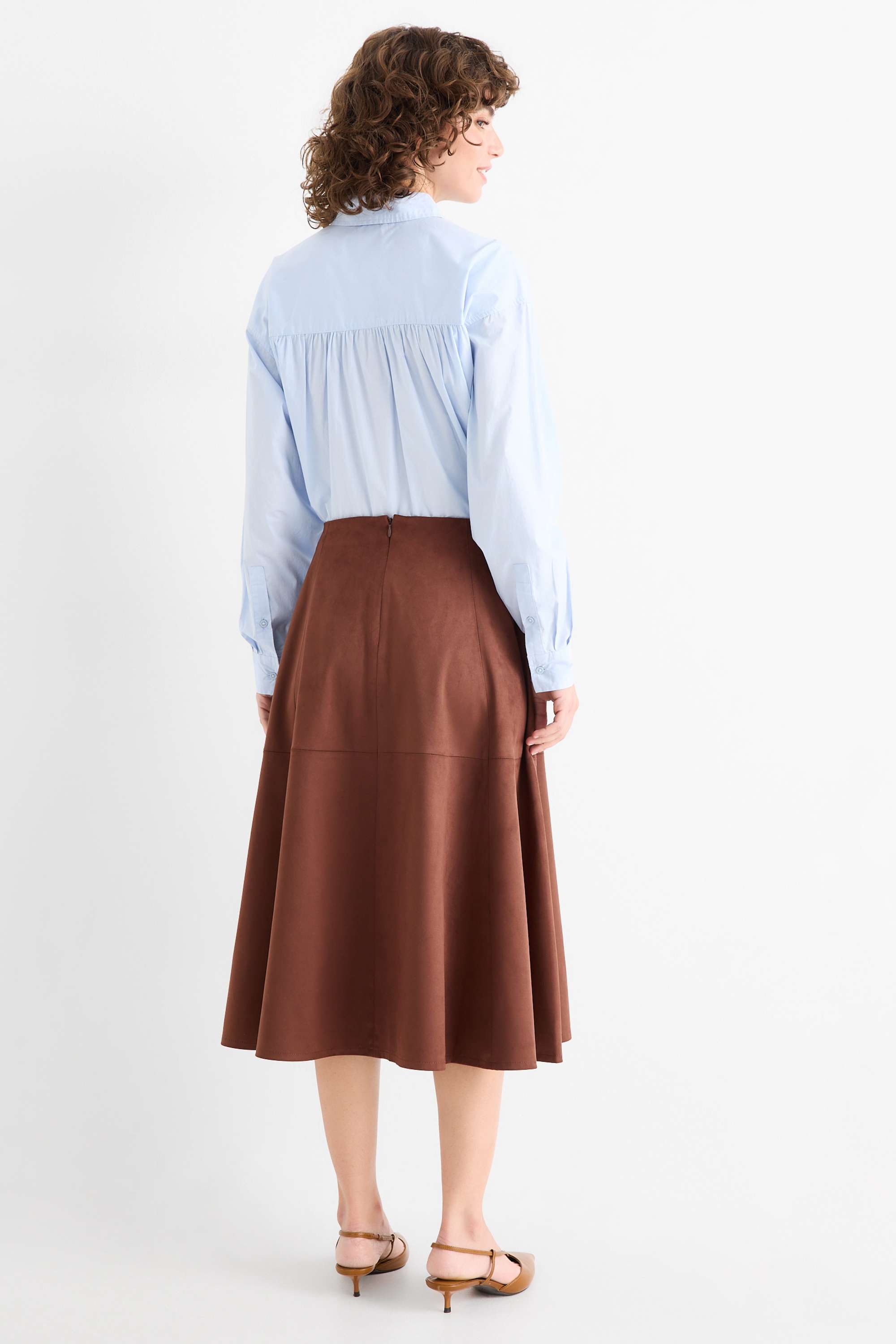 Skirt - faux suede brown