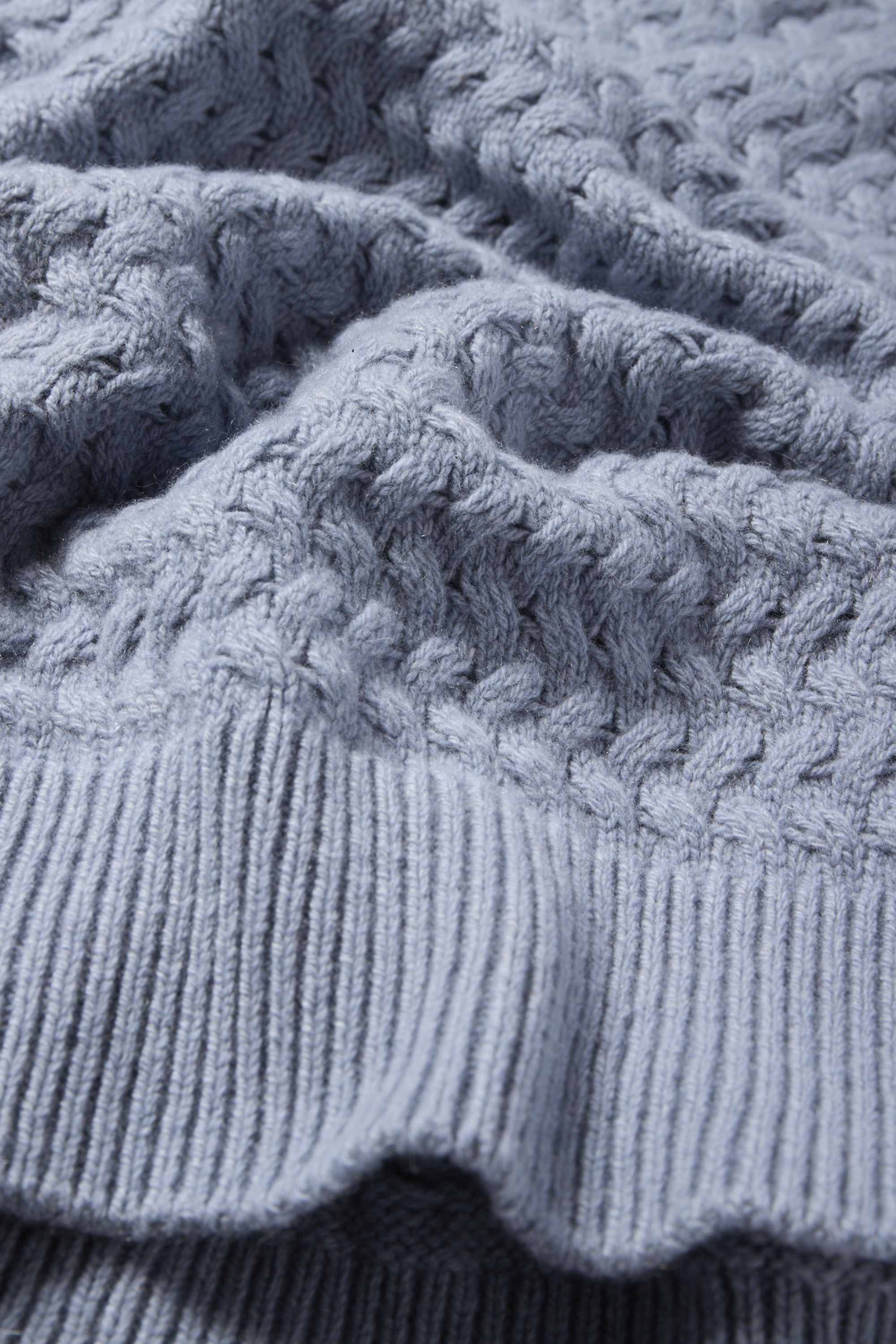 Cashmere jumper - cable knit pattern blue
