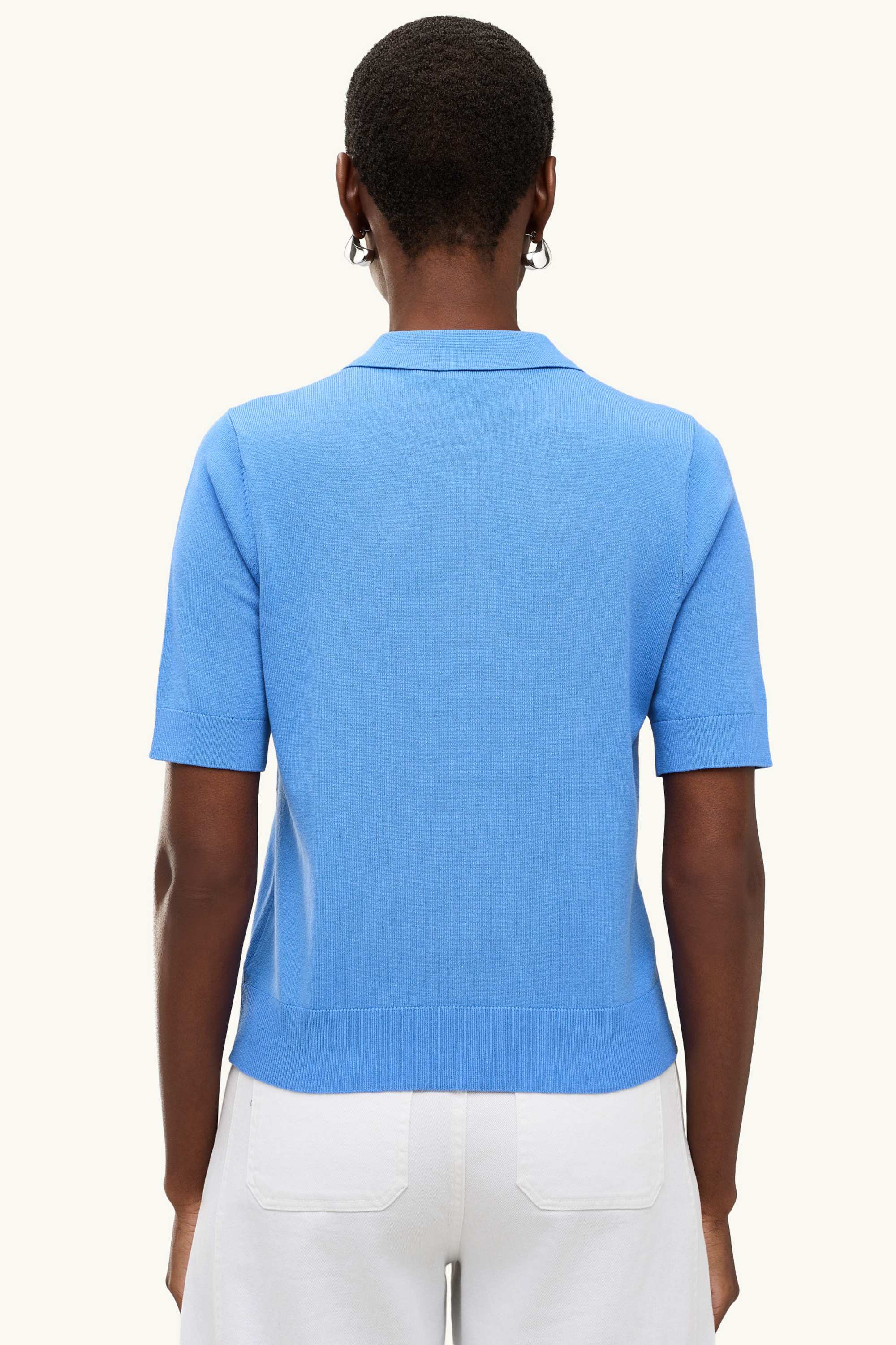 Knitted polo shirt - regular fit blue