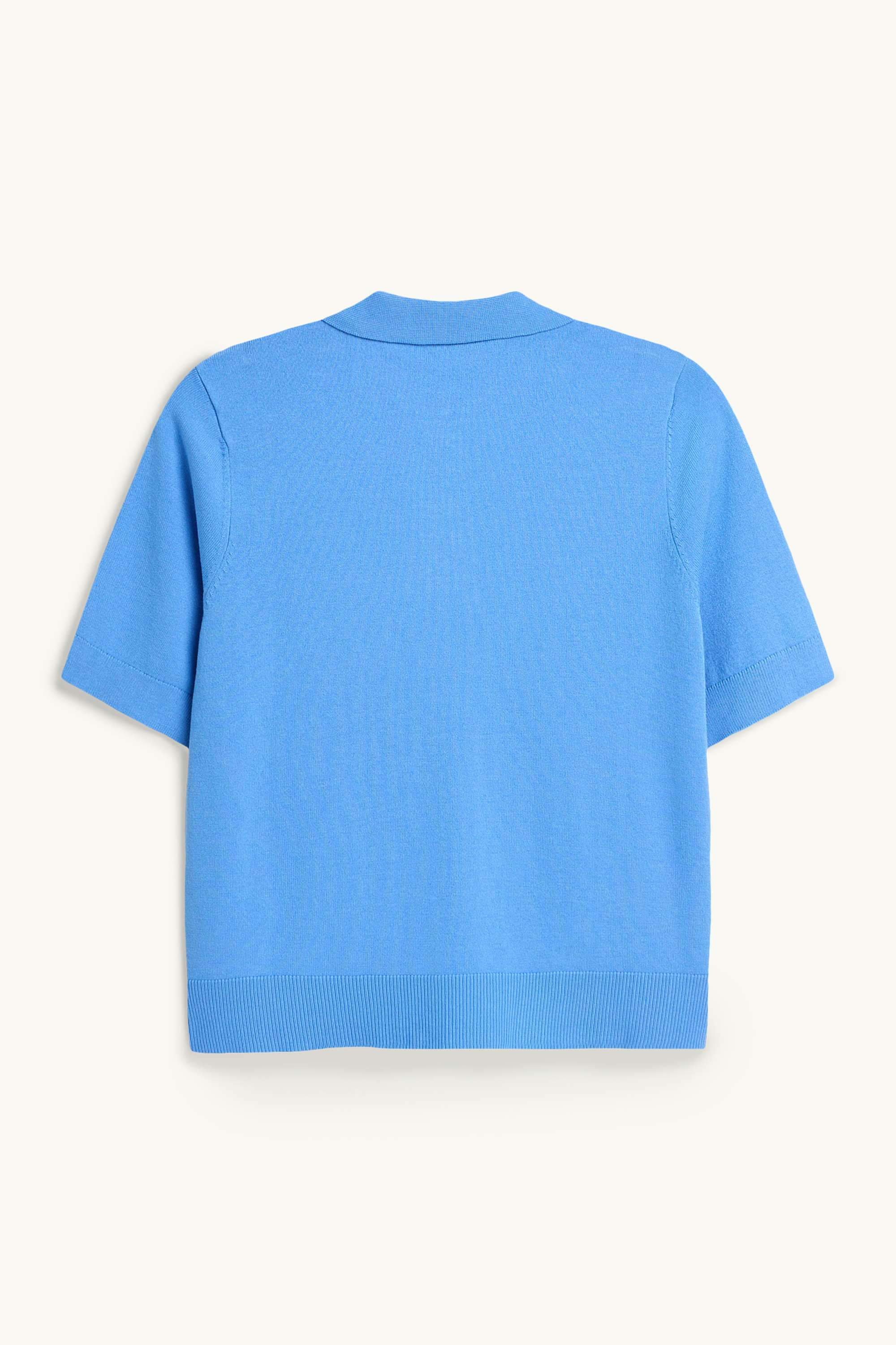 Knitted polo shirt - regular fit blue