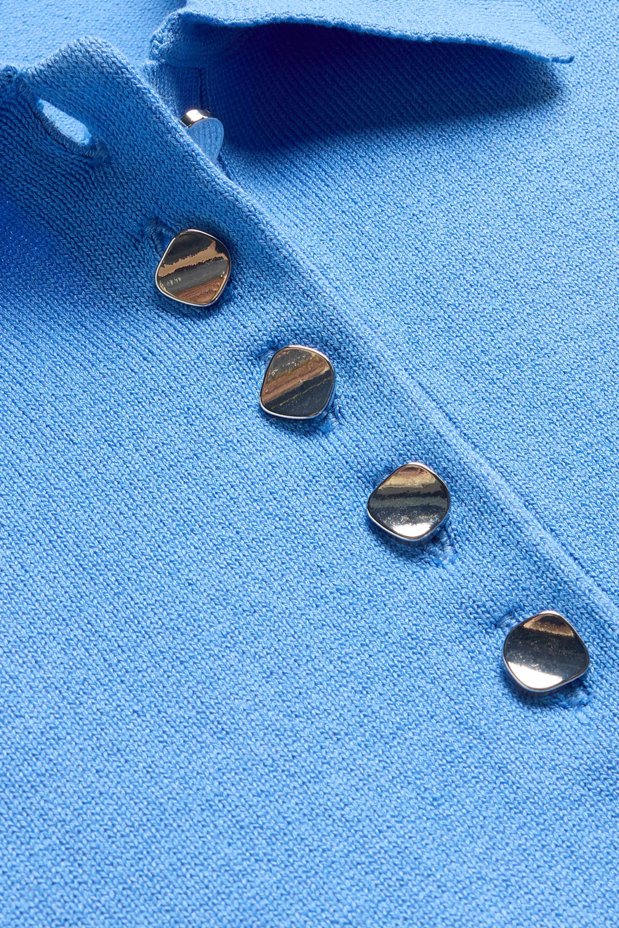 Knitted polo shirt - regular fit blue