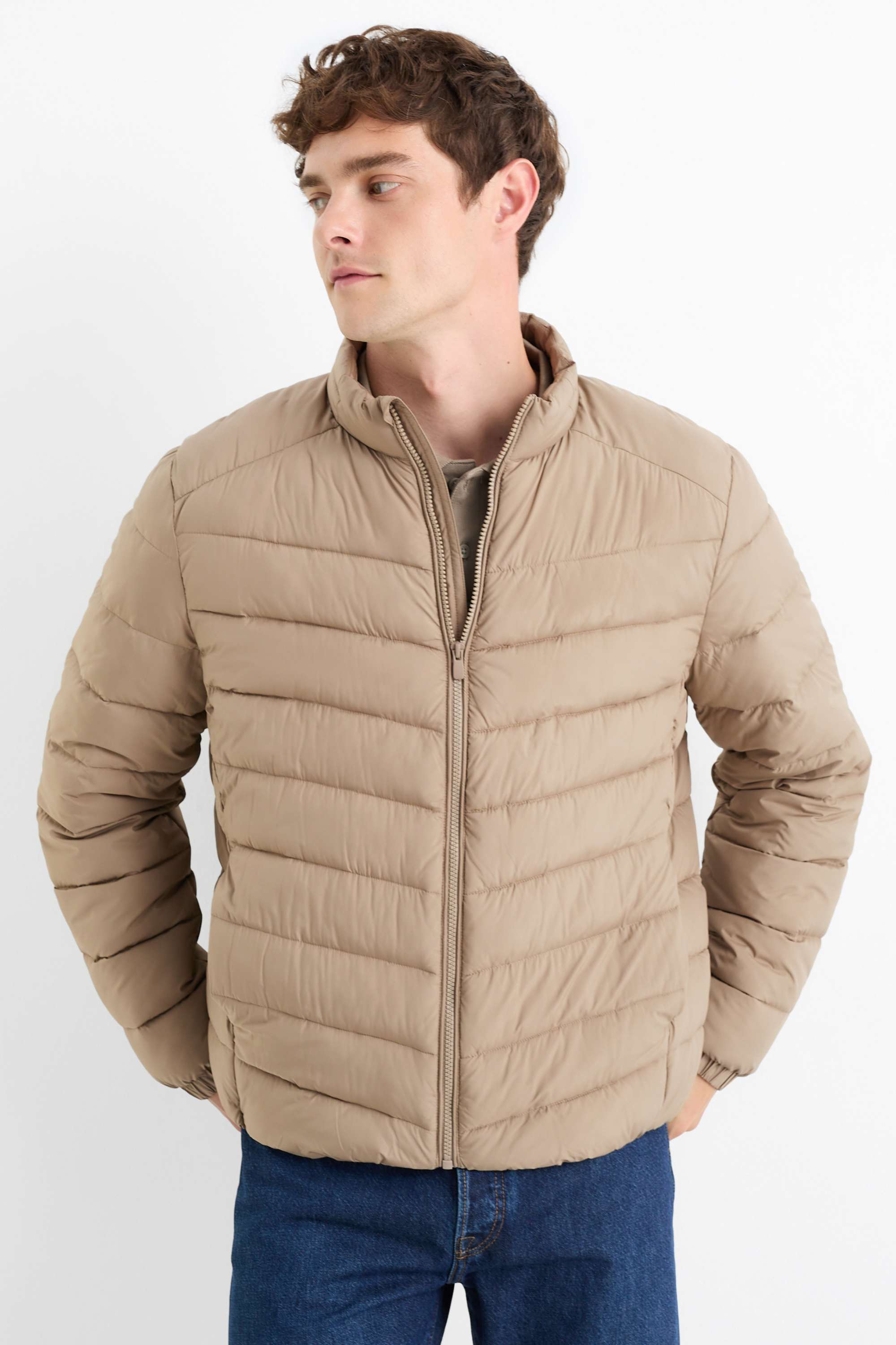 Quilted jacket beige