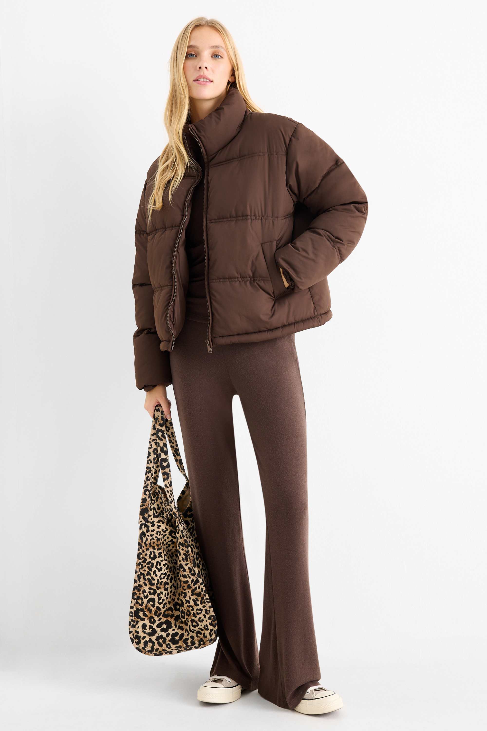 Quilted jacket dark brown
