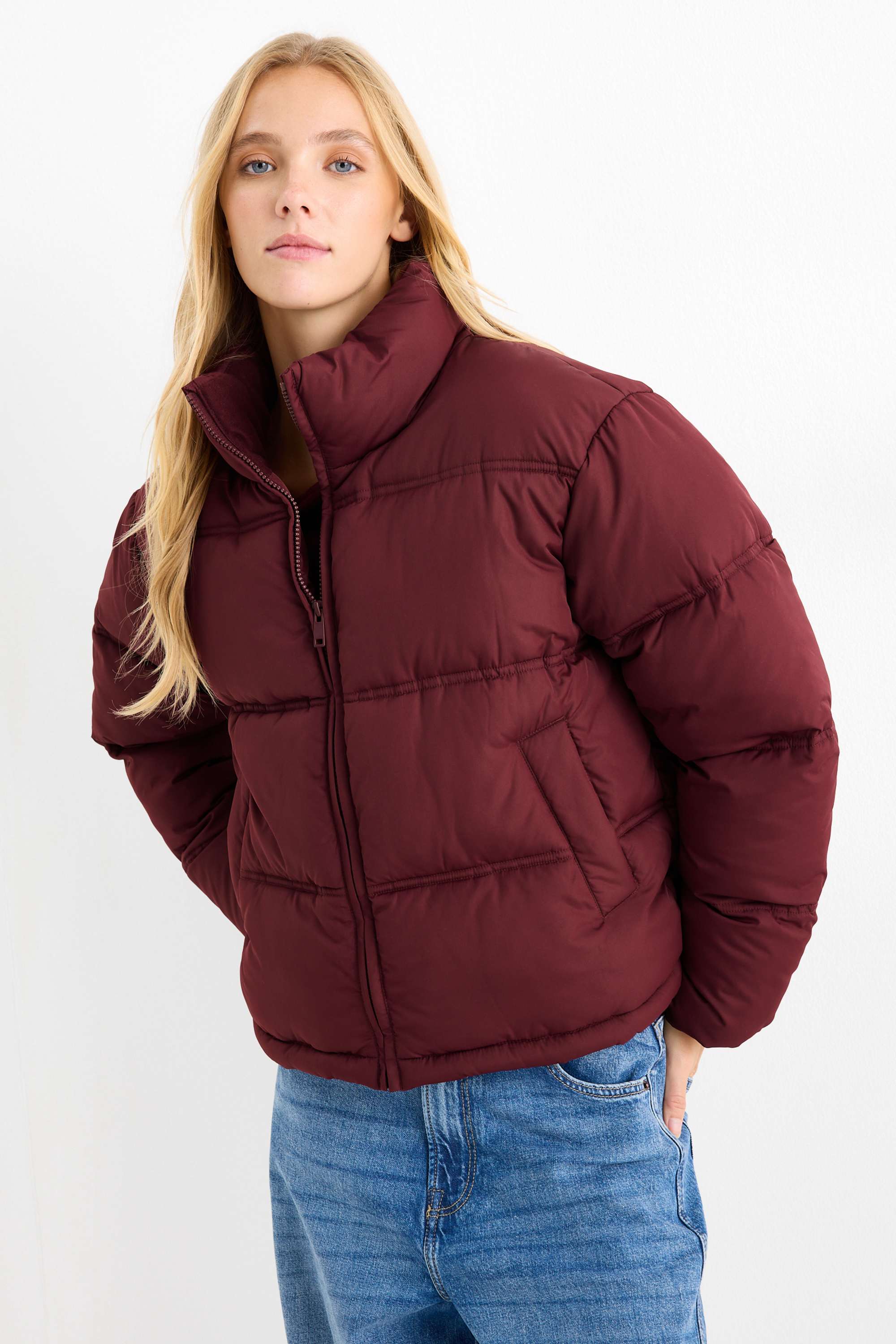 Quilted jacket bordeaux