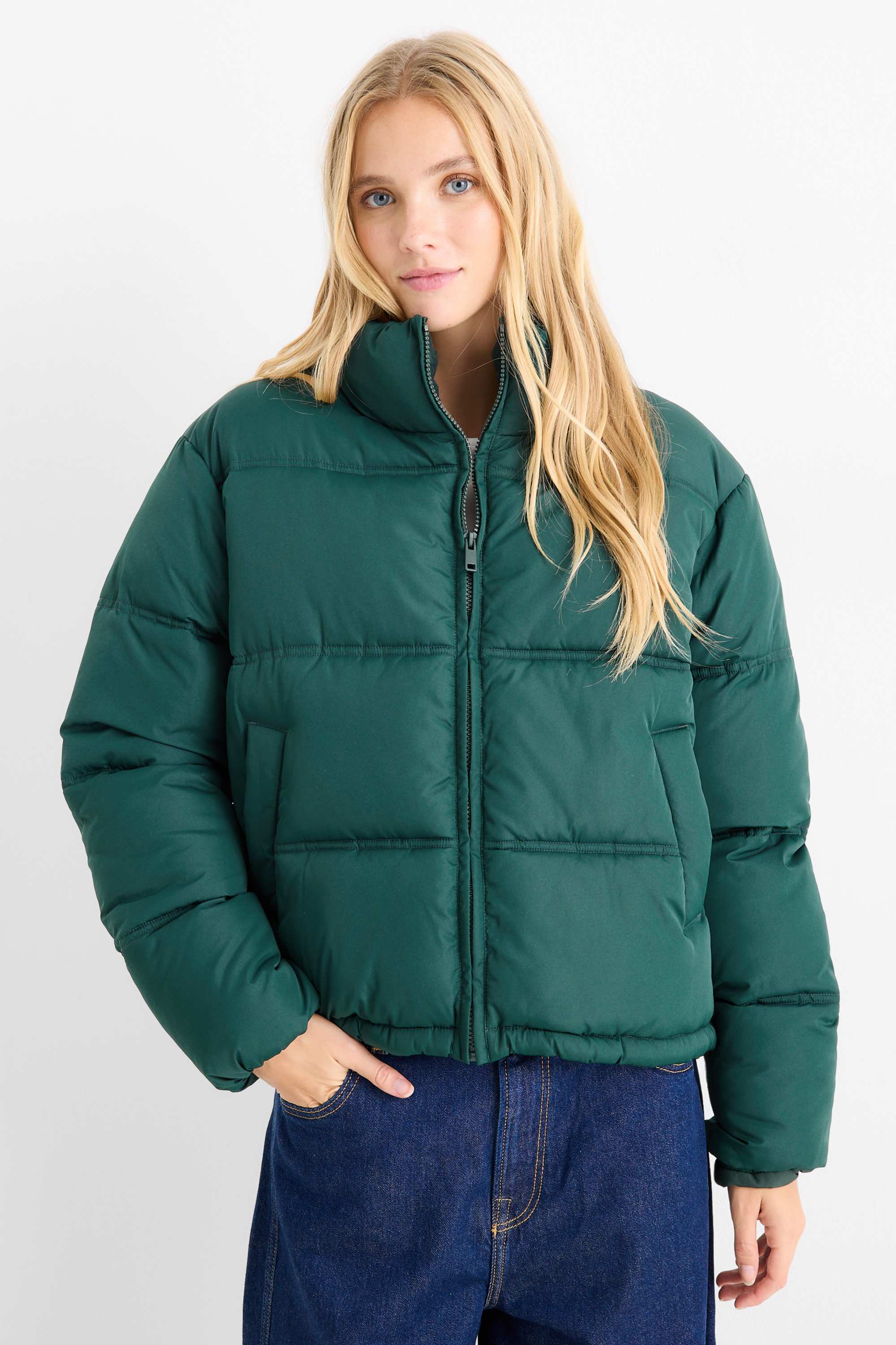 Quilted jacket dark green