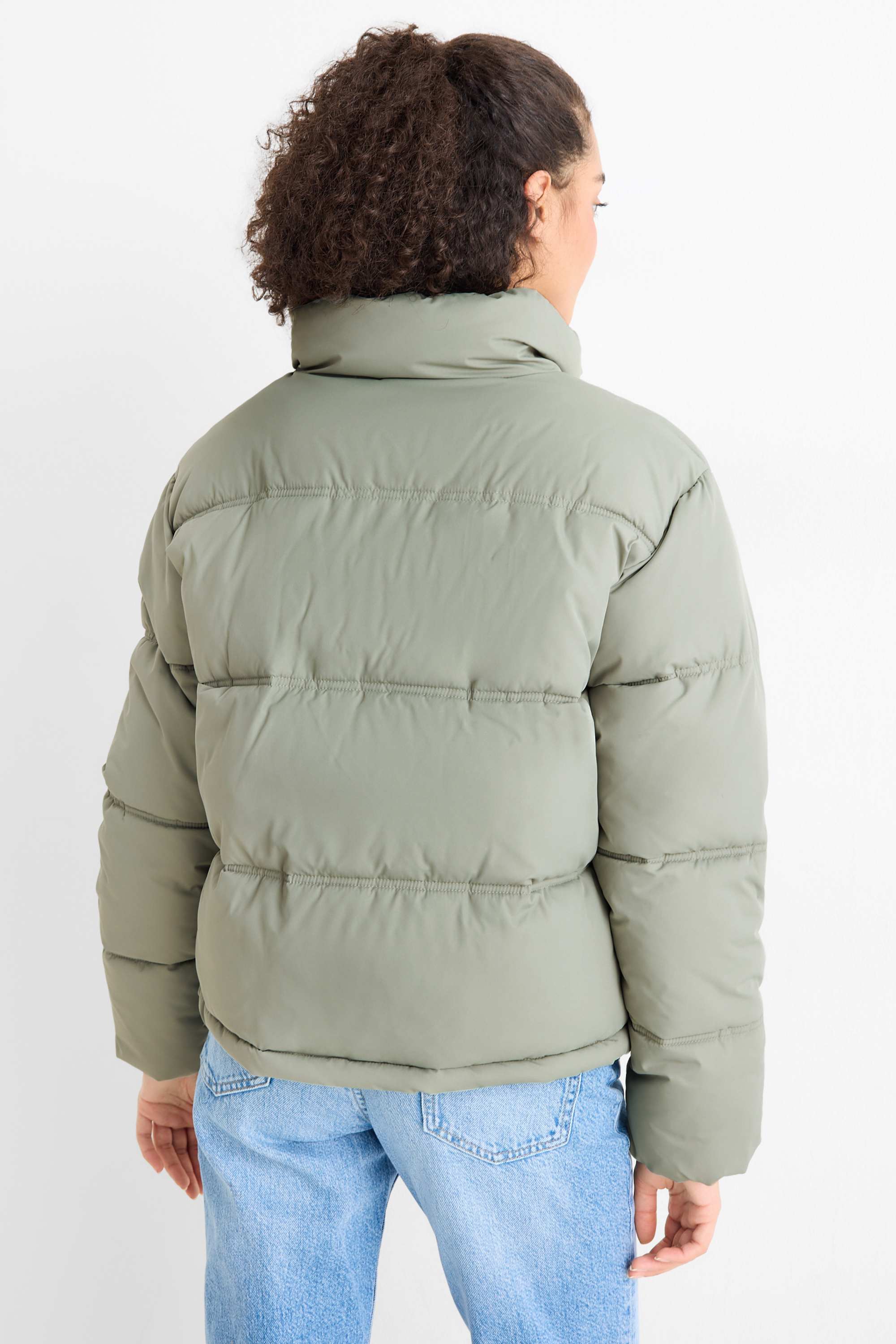Quilted jacket light green