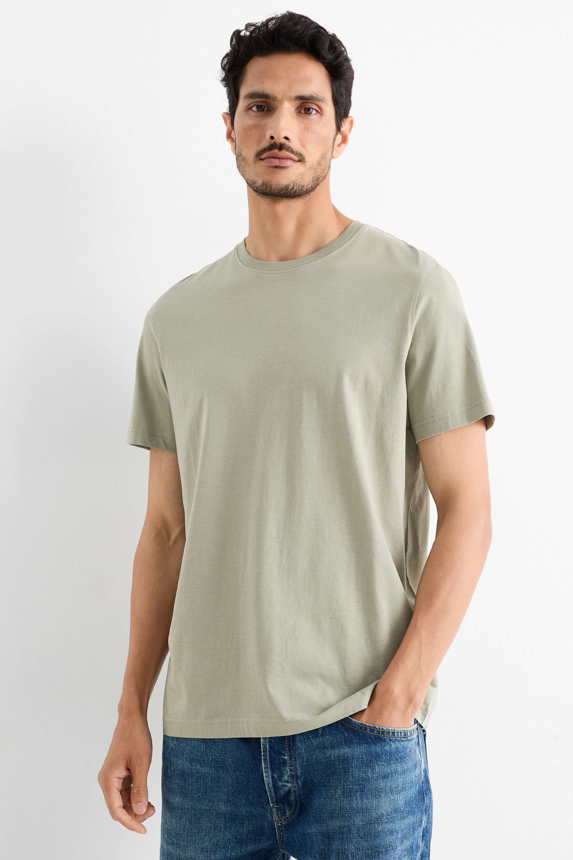 T-shirt - regular fit light green (1)