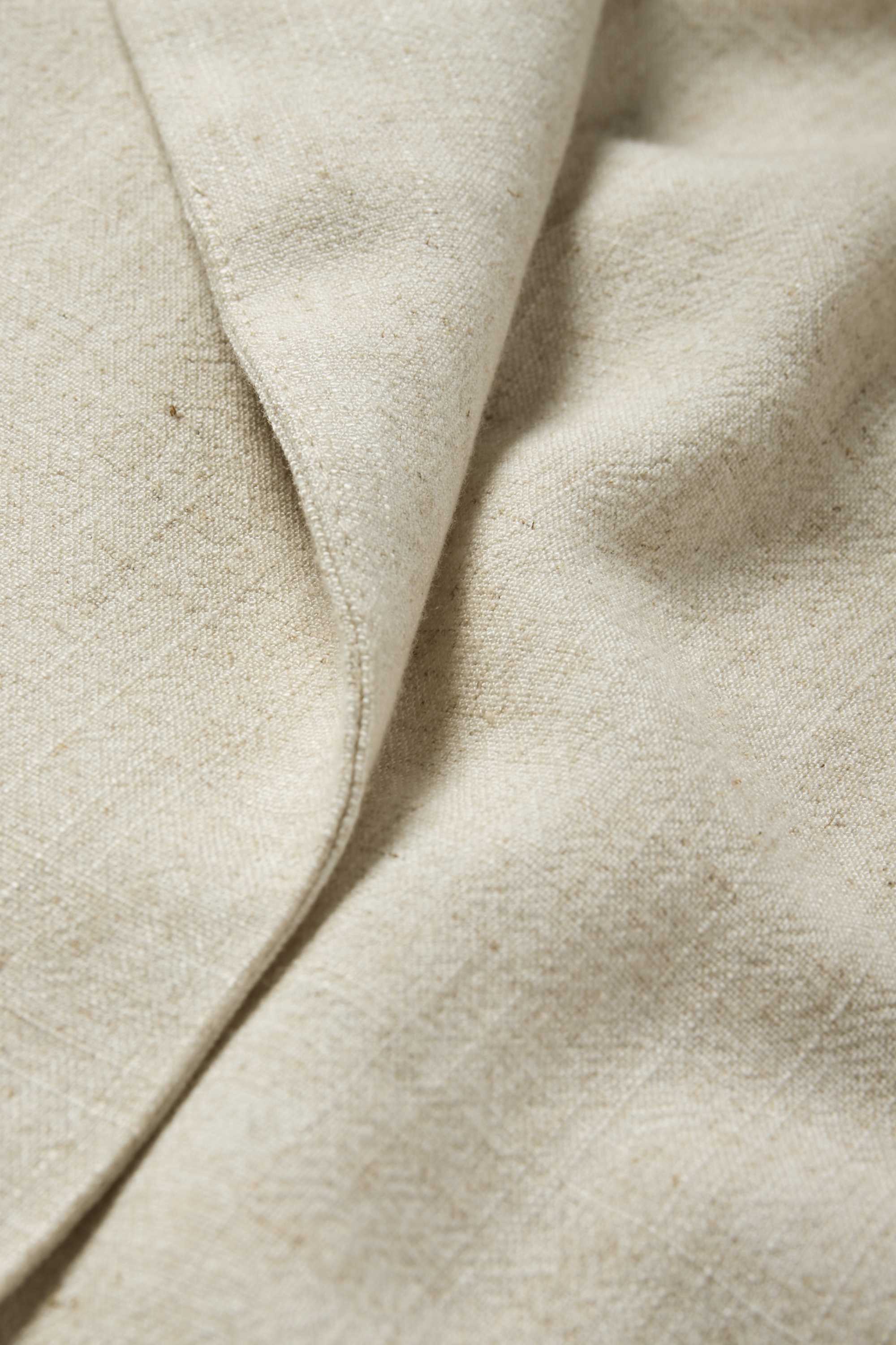 Long blazer with linen content - relaxed fit light beige