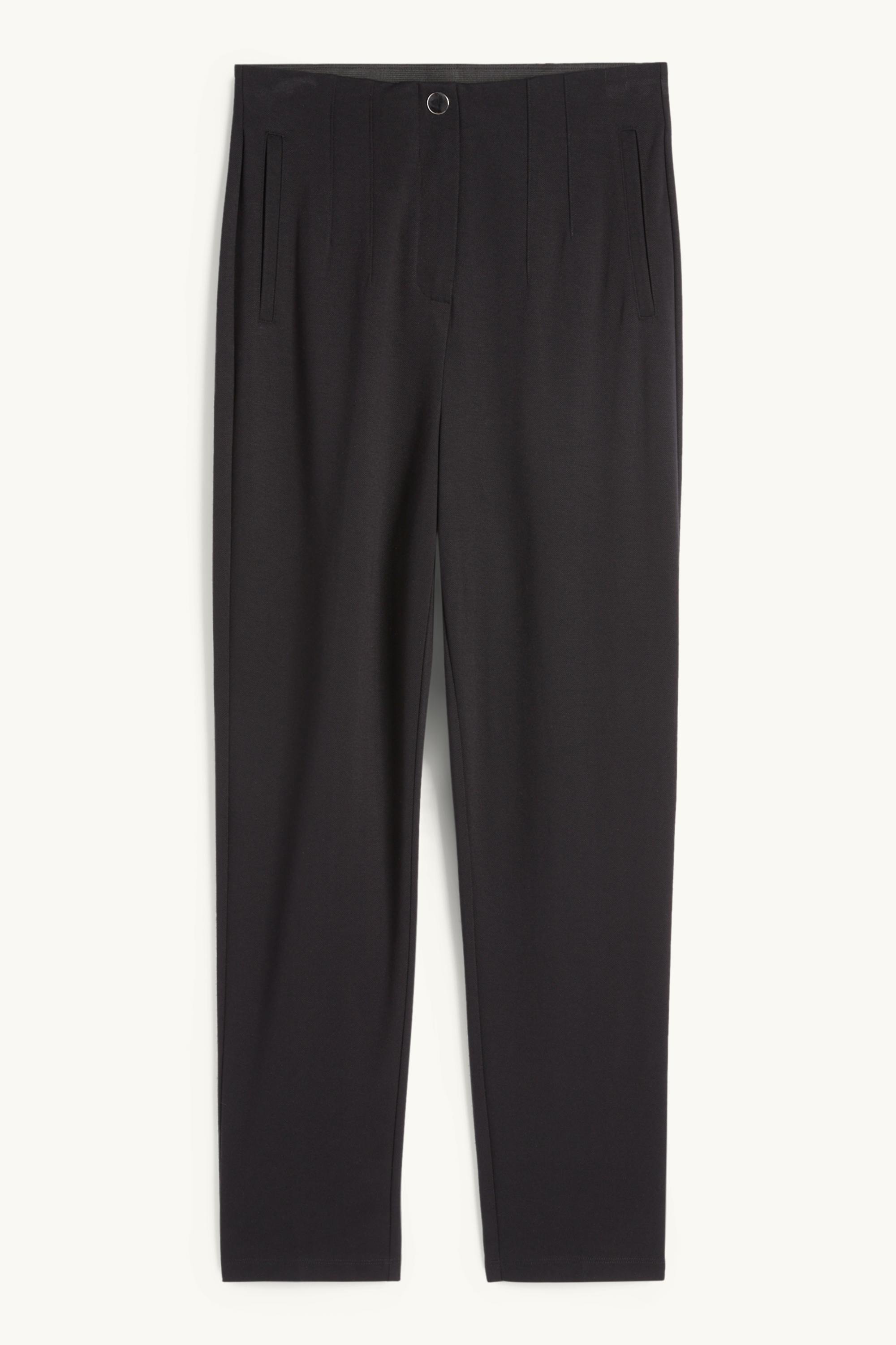Jersey trousers - high waist - slim fit black