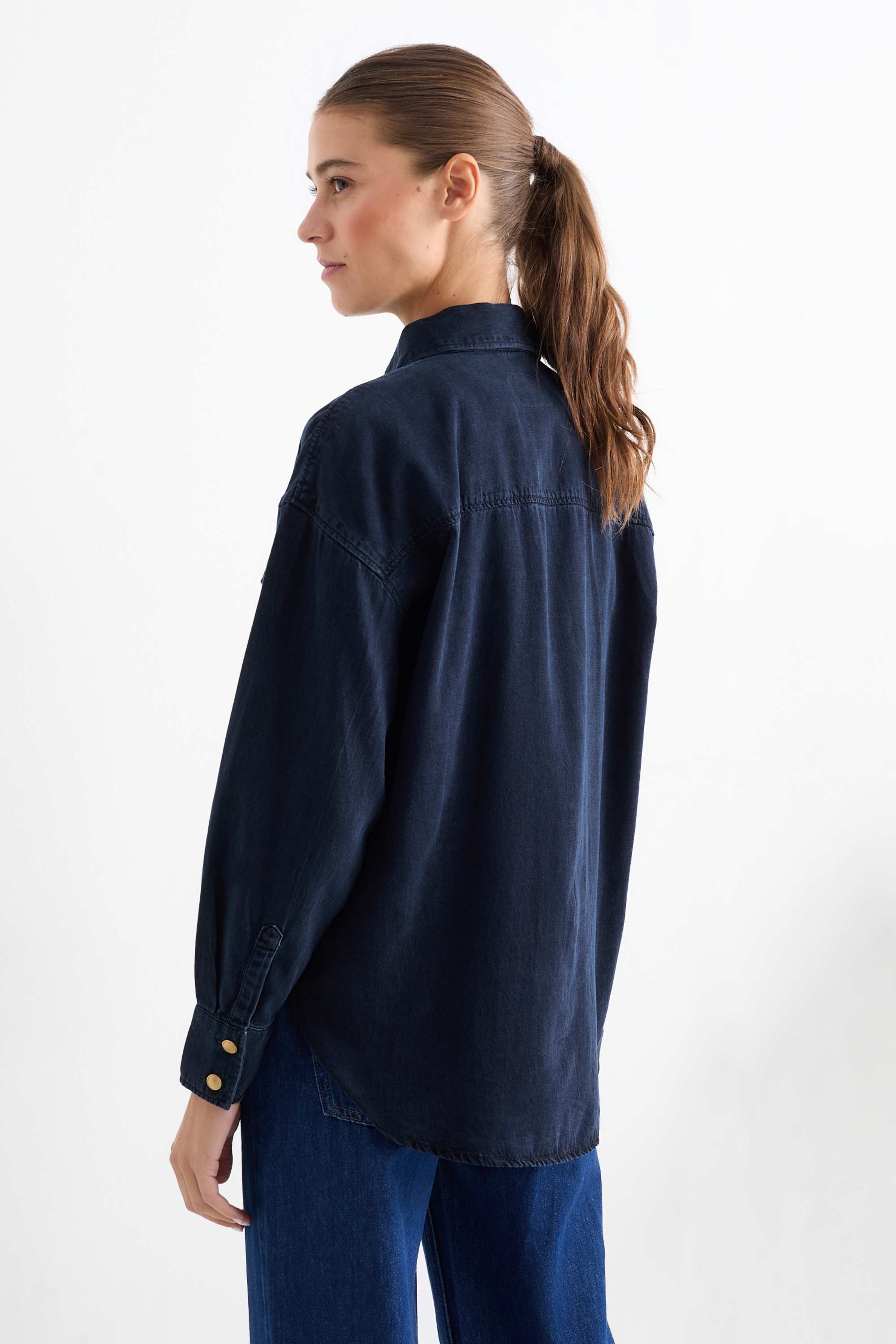 Denim blouse denim-dark blue