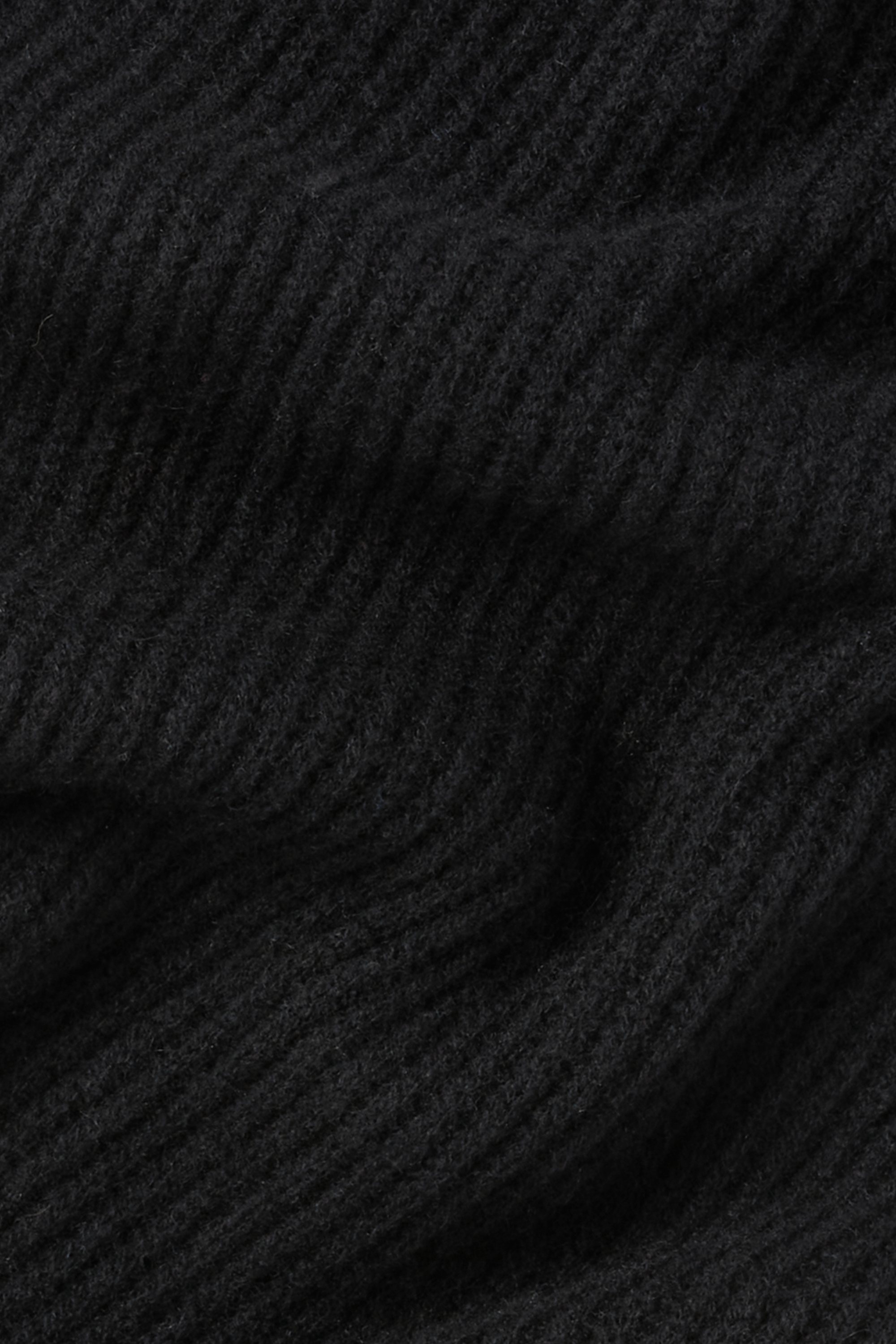Cashmere scarf - ribbed black