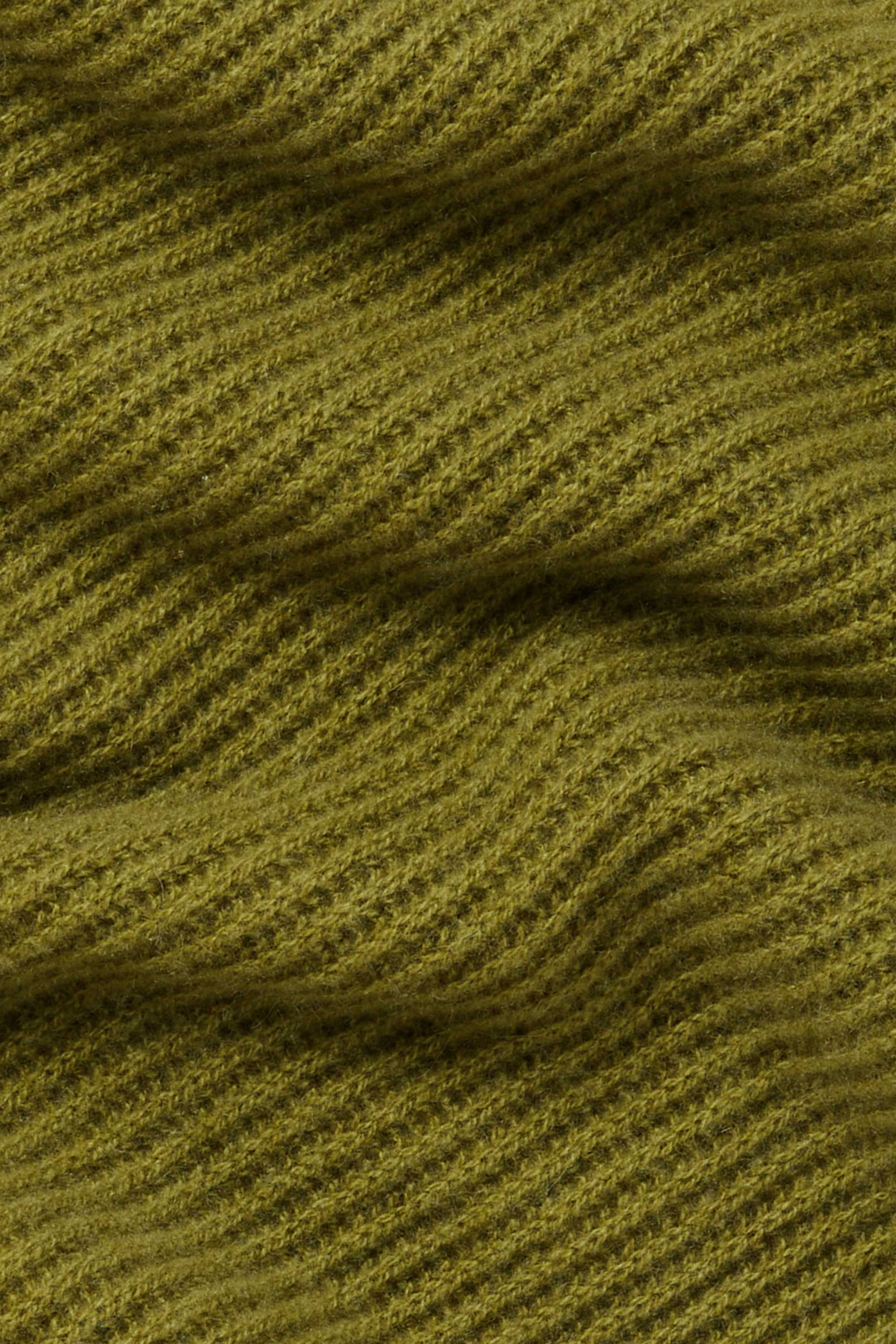 Cashmere scarf - ribbed green