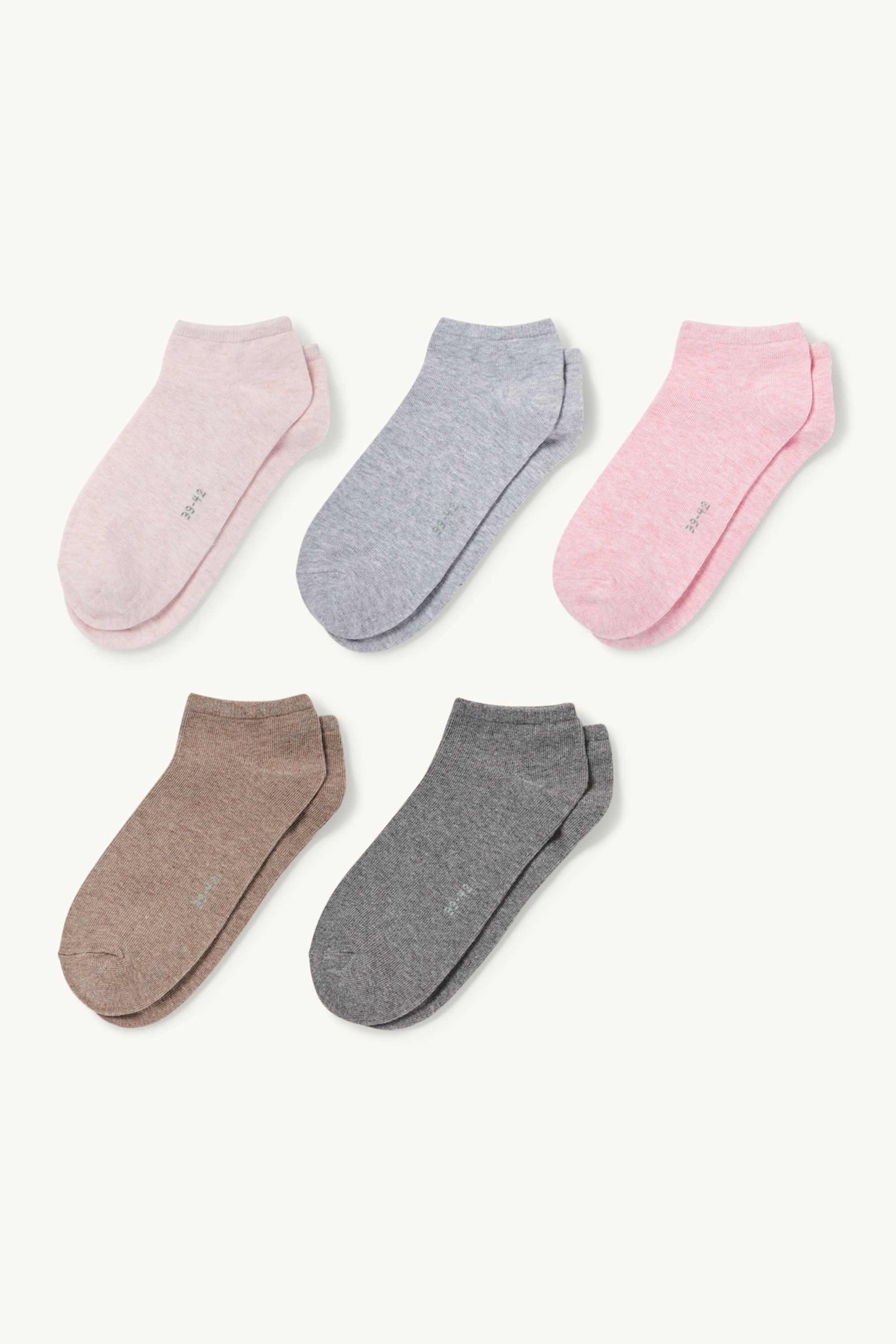 Multipack of 5 - trainer socks rose