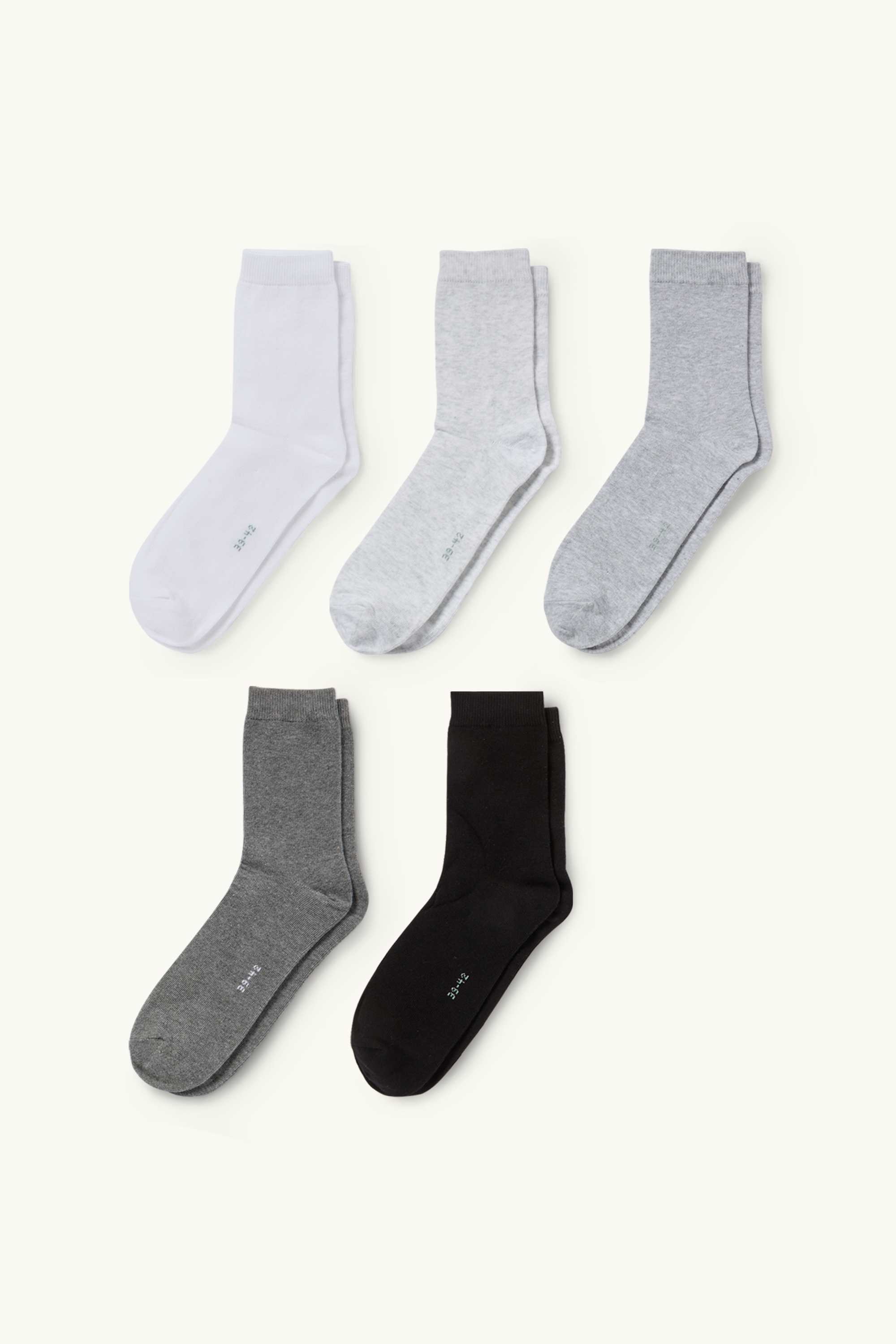 Multipack of 5 - socks light gray