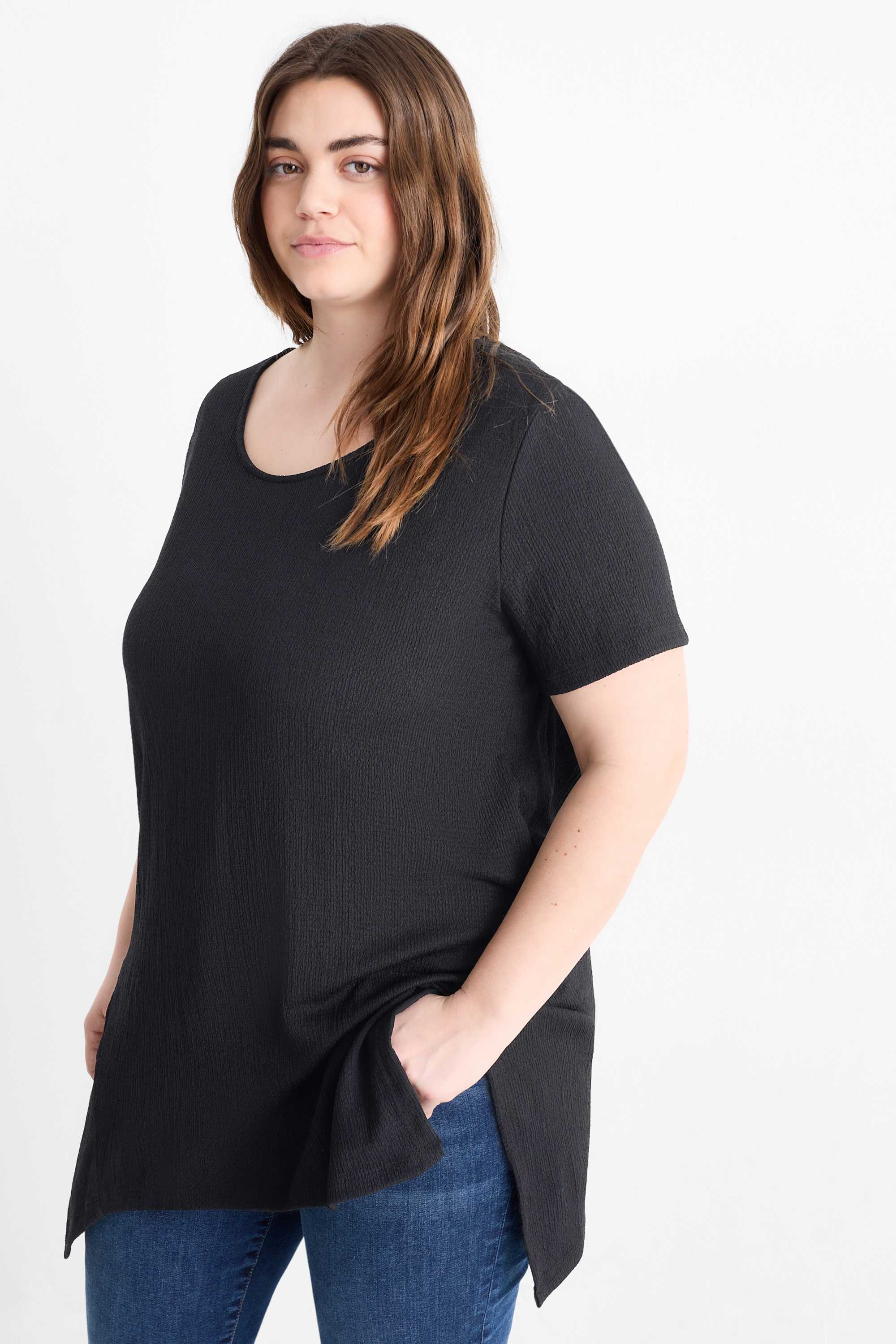 T-shirt - textured black (2)