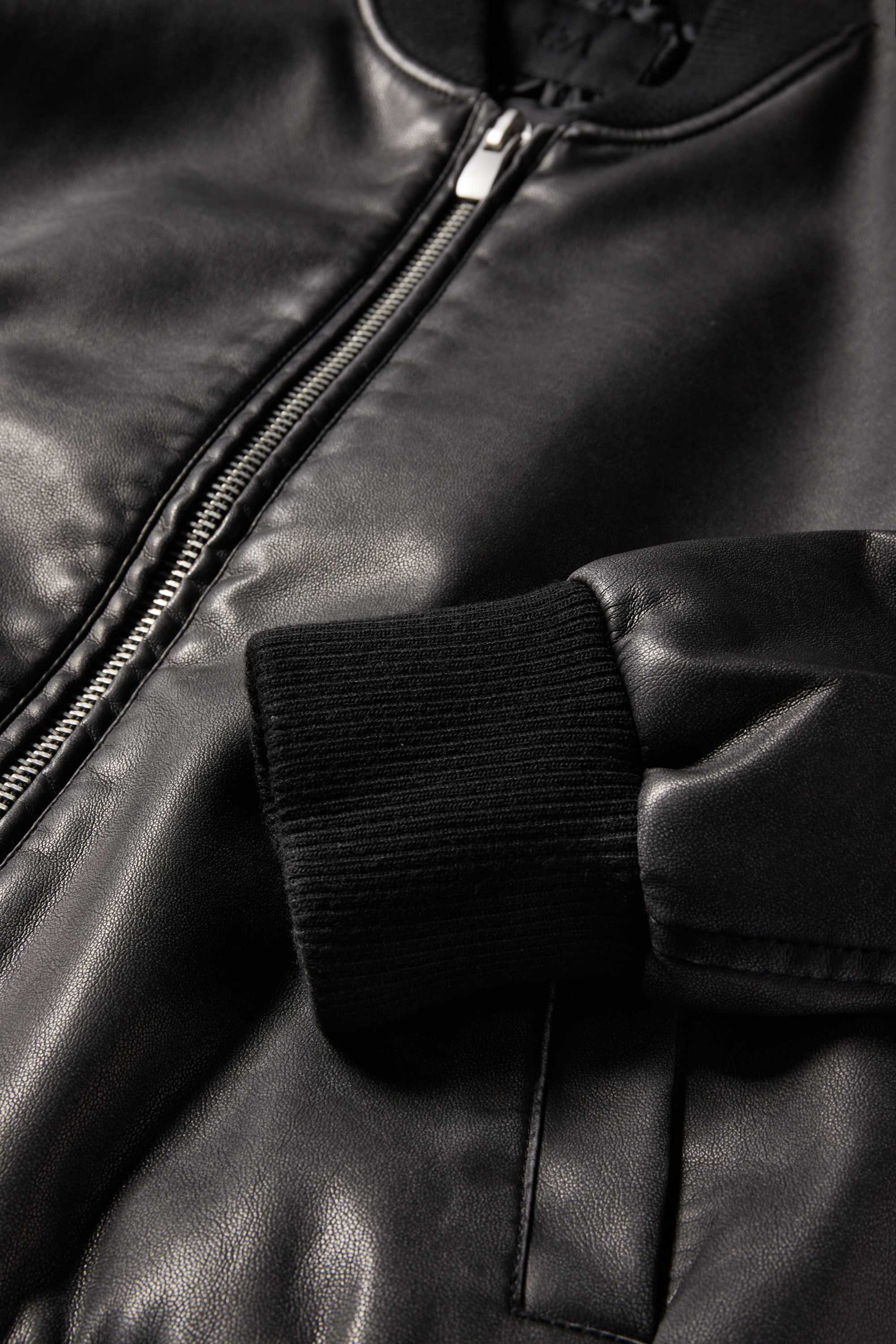 Bomber jacket - faux leather black