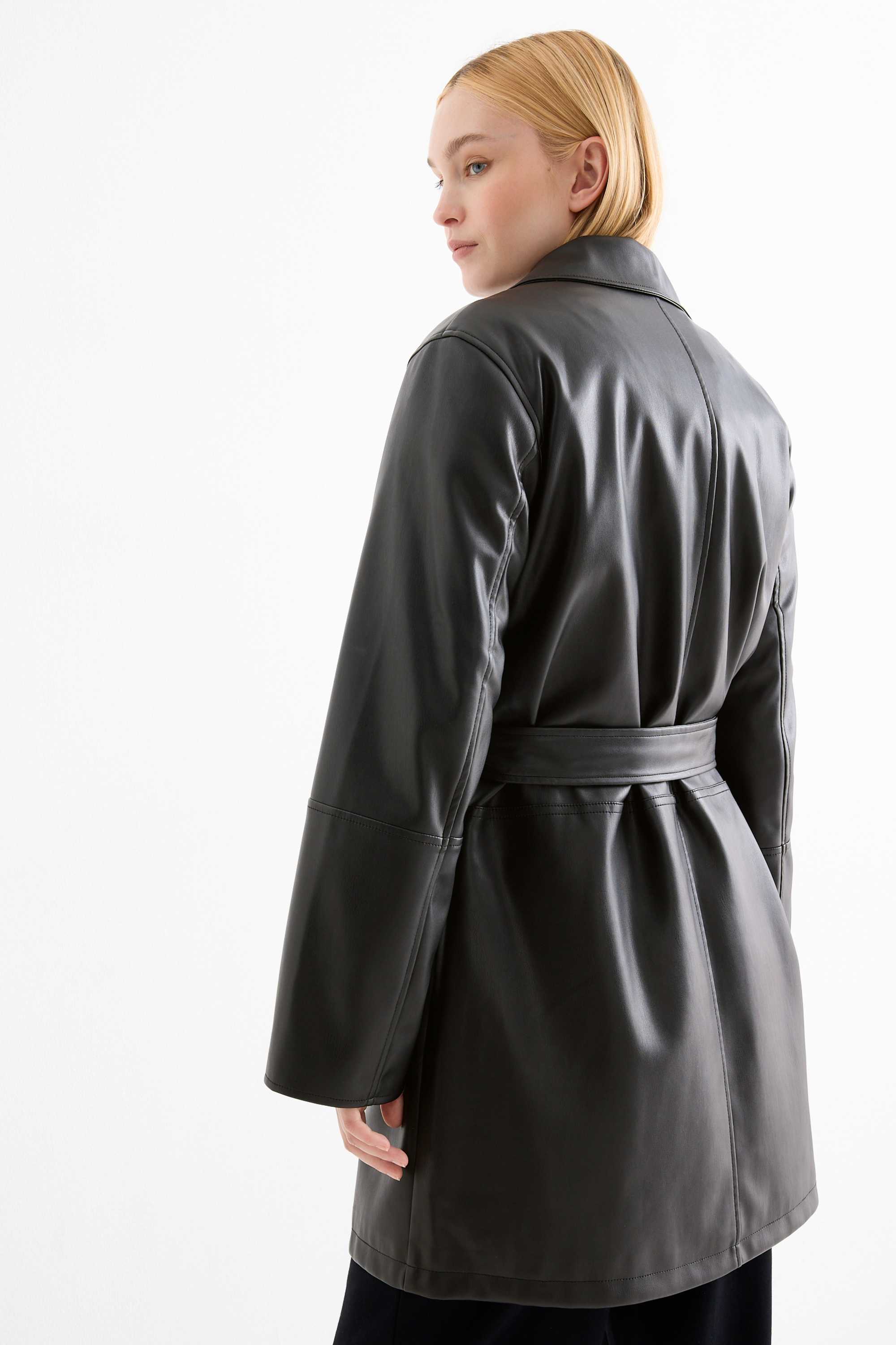 Coat - faux leather black