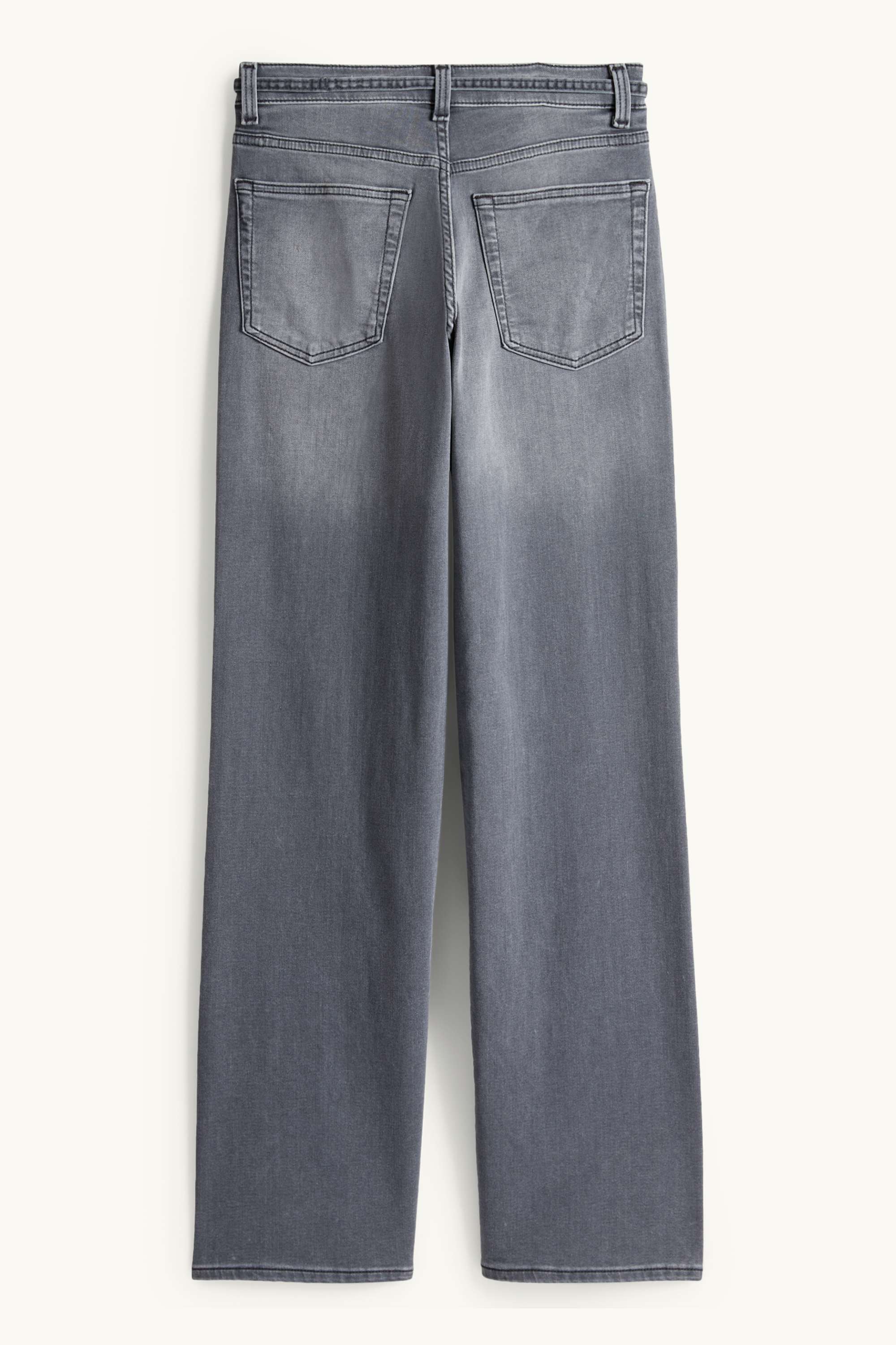 Wide leg jeans - mid-rise waist denim-gray (2)